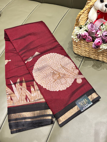 Maroon fancy saree
