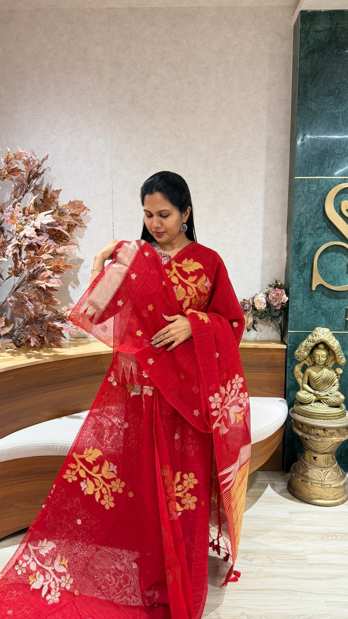 Linen saree