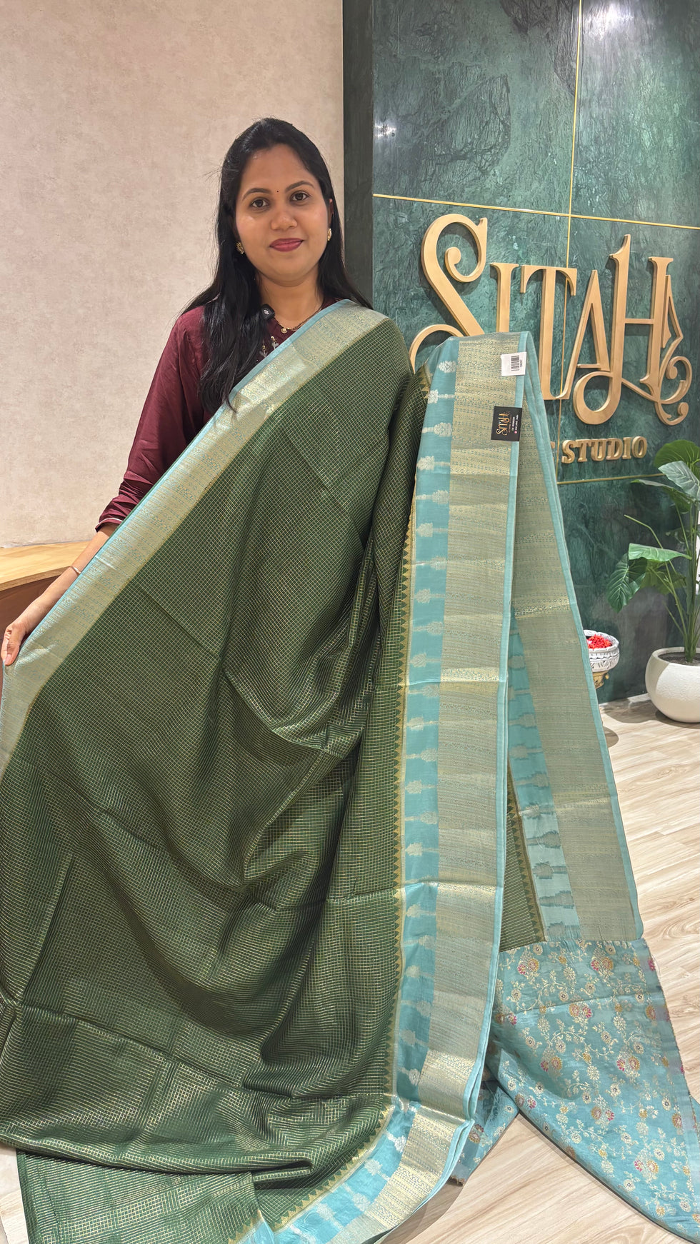 Russian silk green – Sitah Ethnic Studio