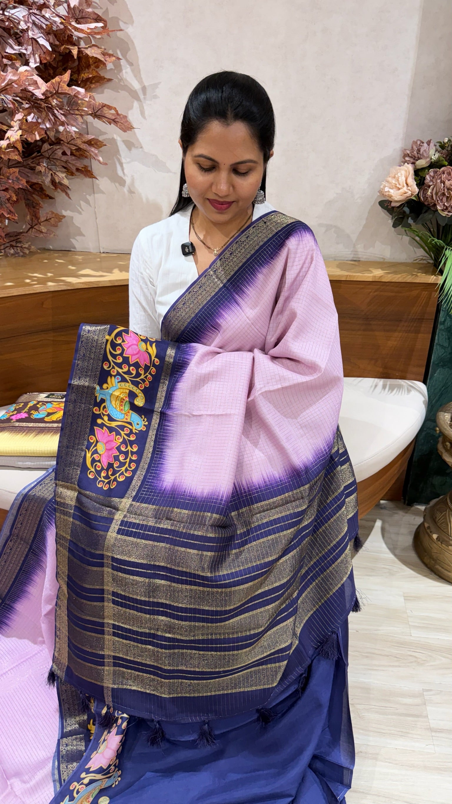 Vintage checks Tanjore print