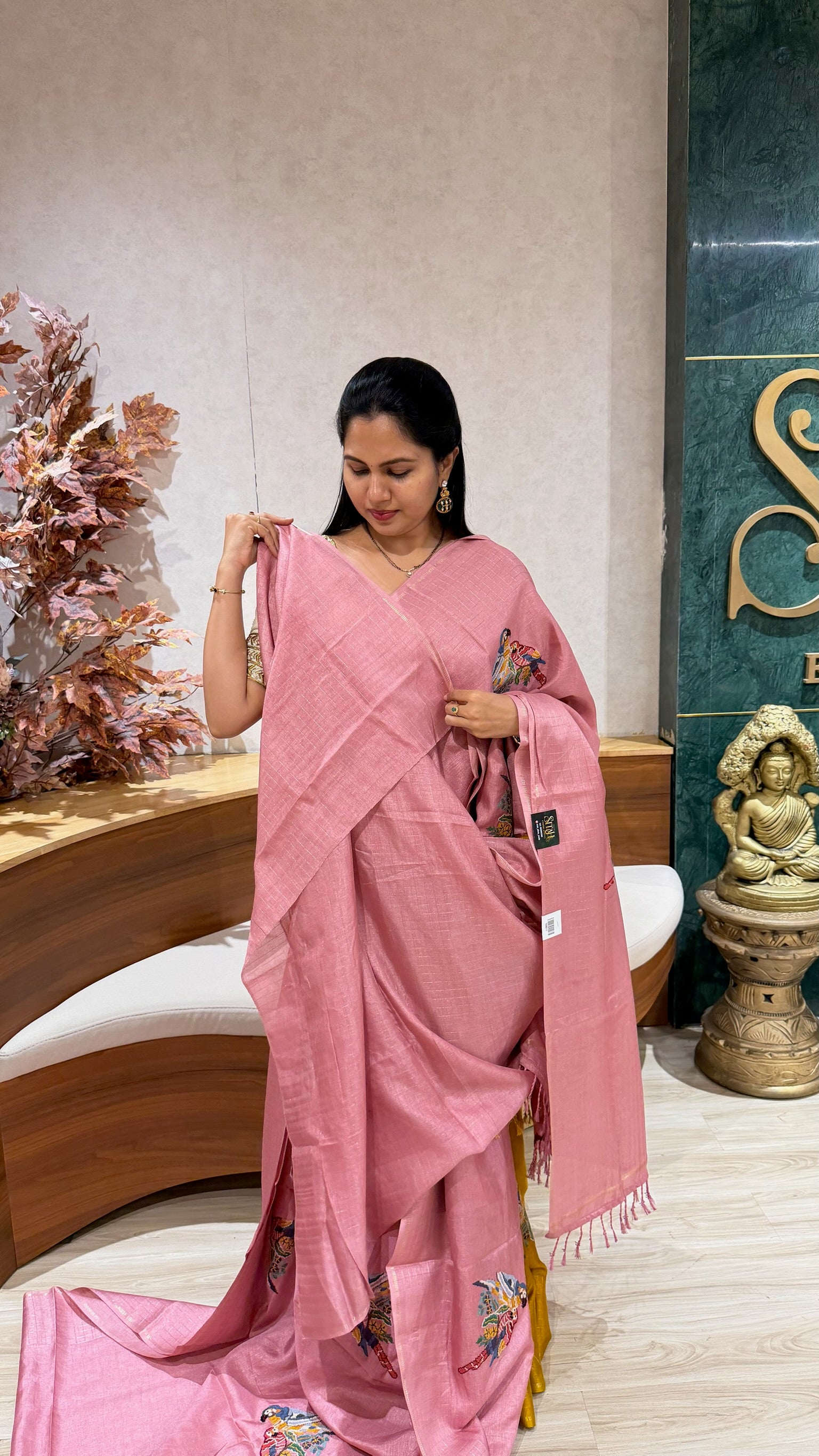 Tussar embroidery