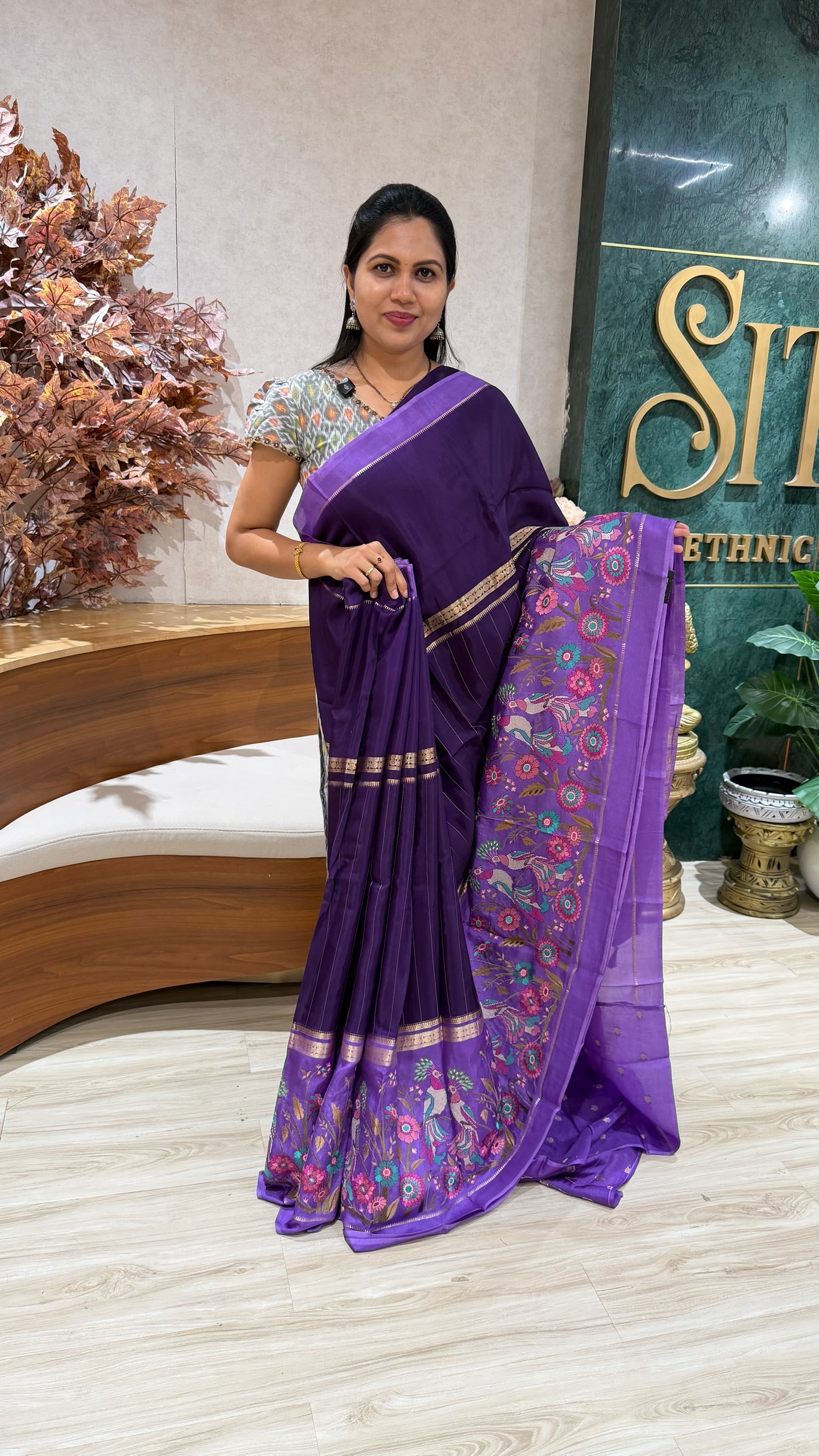Mysore silk embroidery