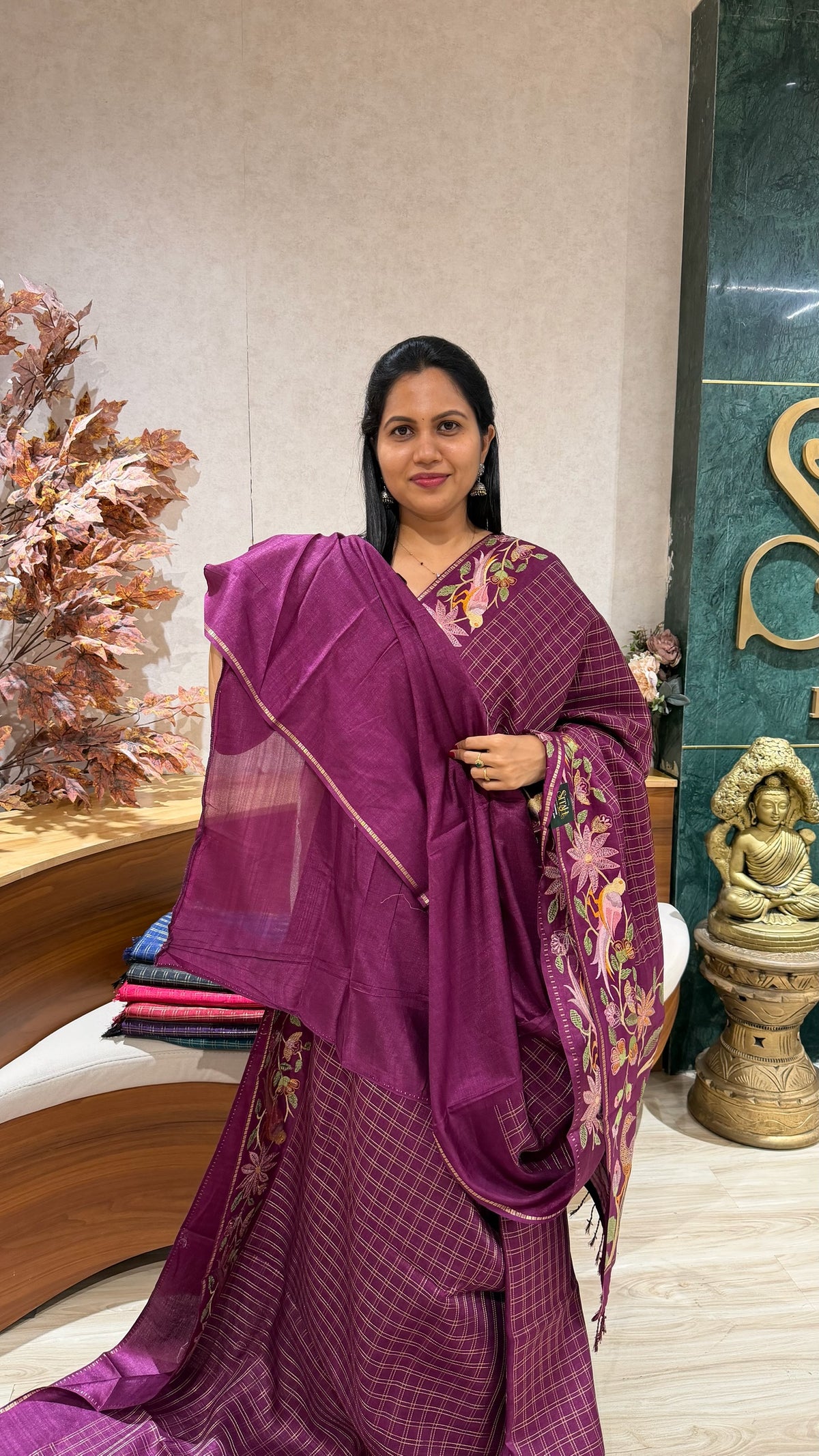 Tussar embroidery