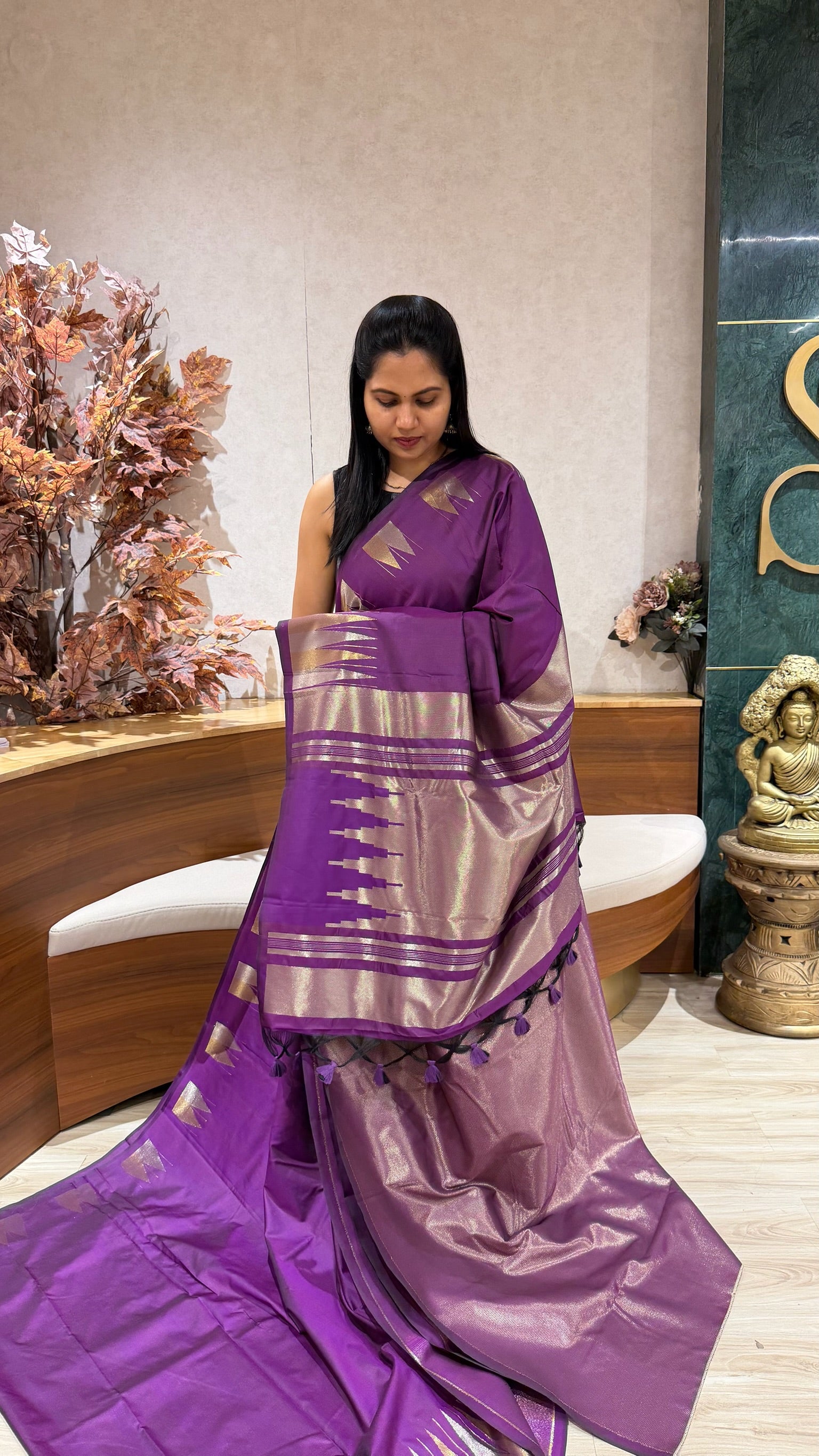 Soft silk temple border