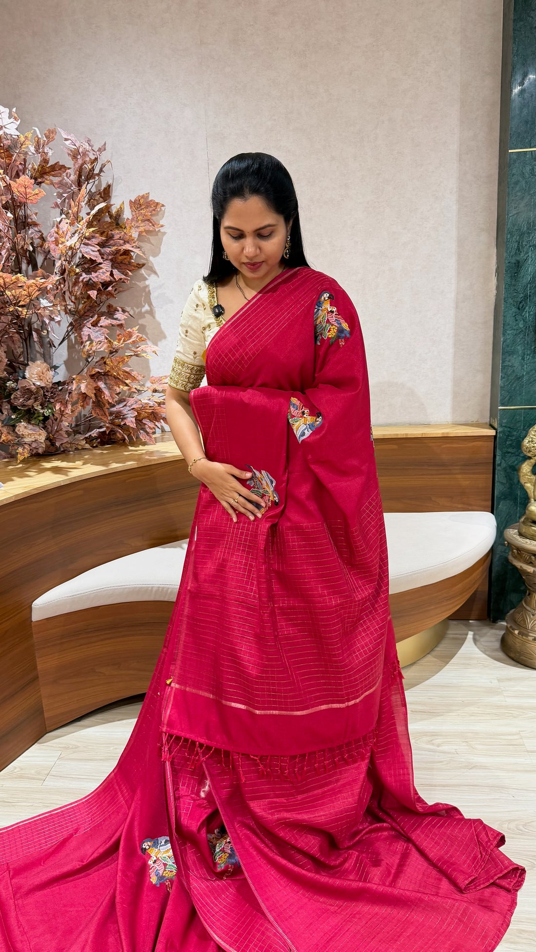 Tussar embroidery