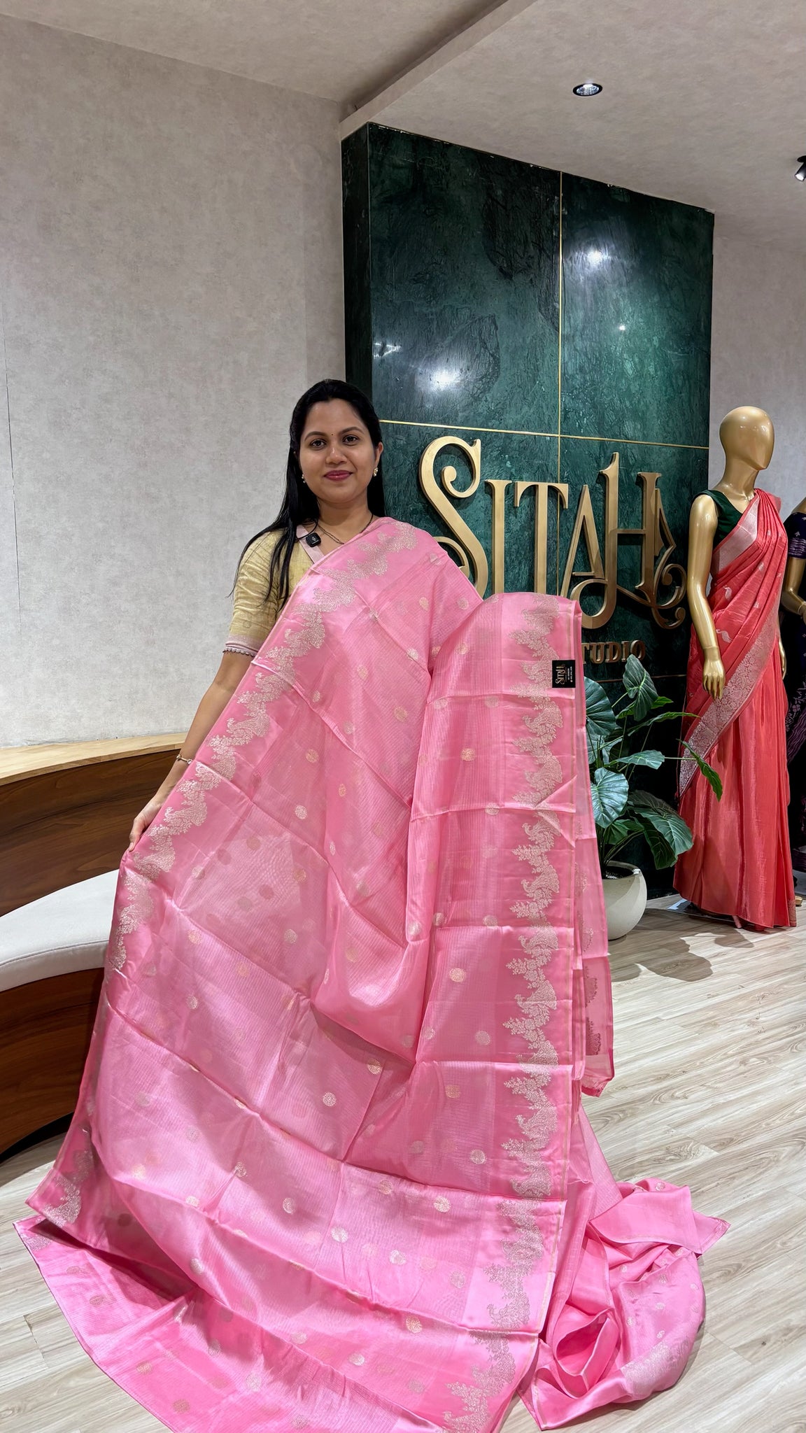 Kota saree baby pink