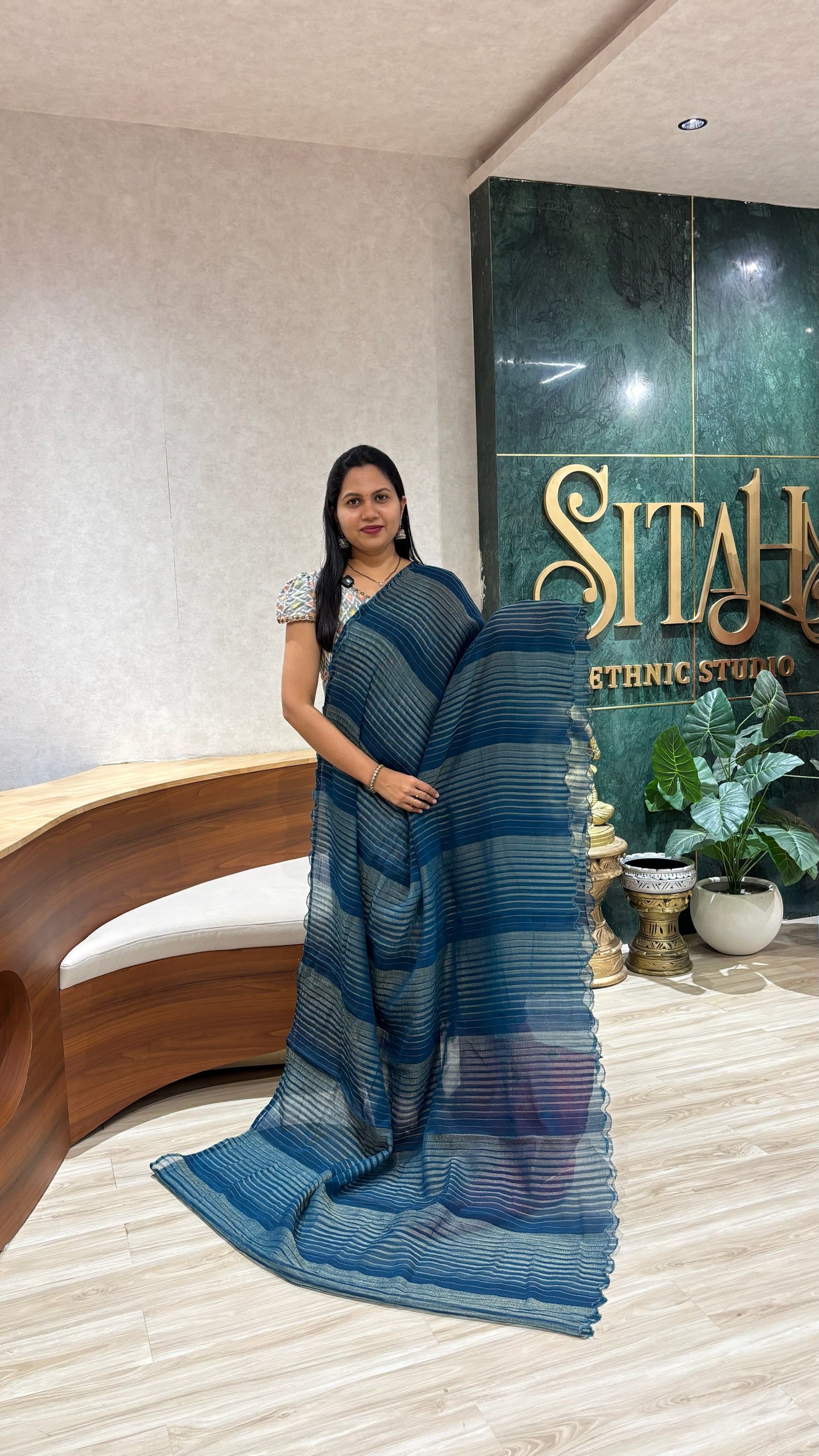 Fancy chiffon peacock blue