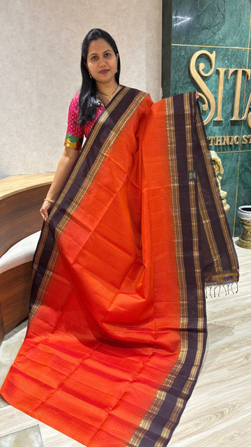 Handloom kanchi orange