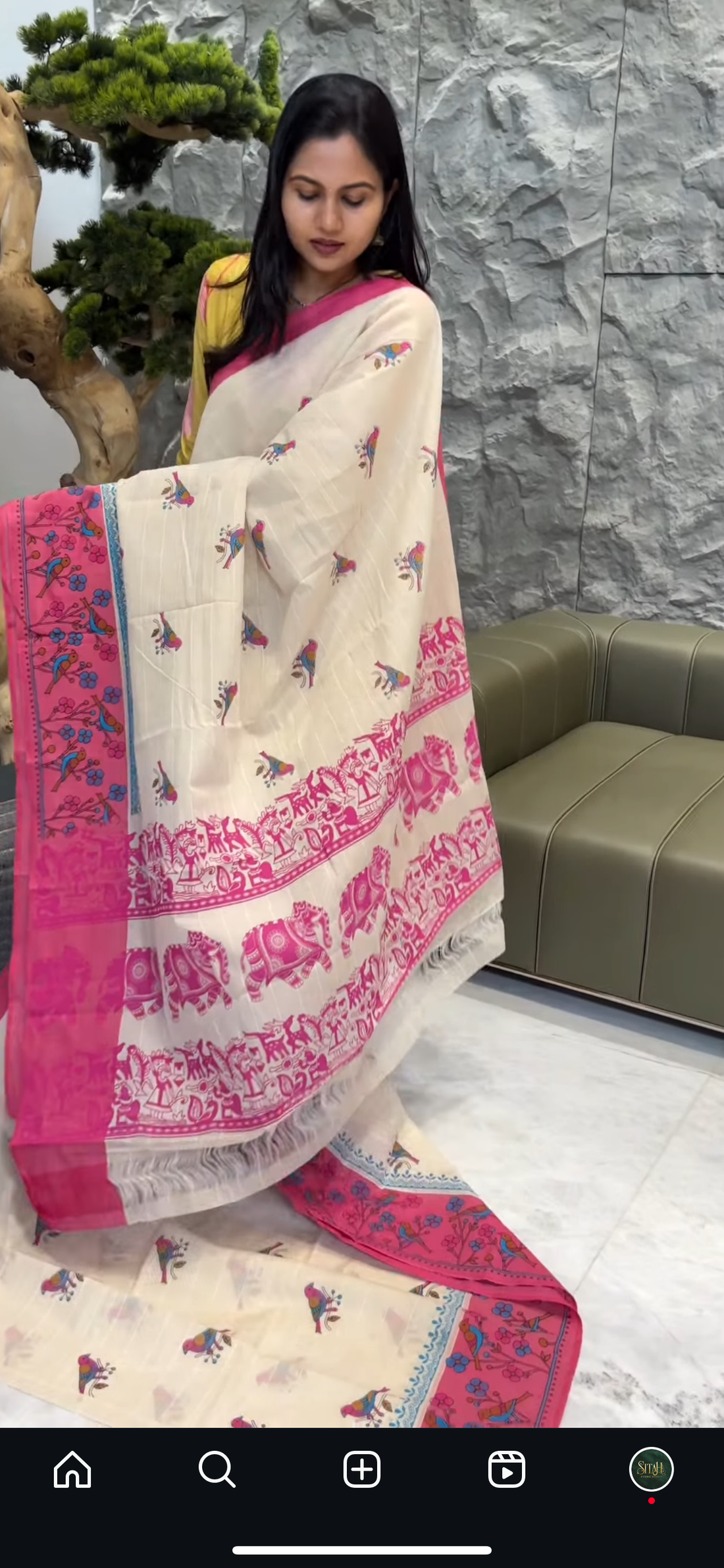 Handloom cotton pink