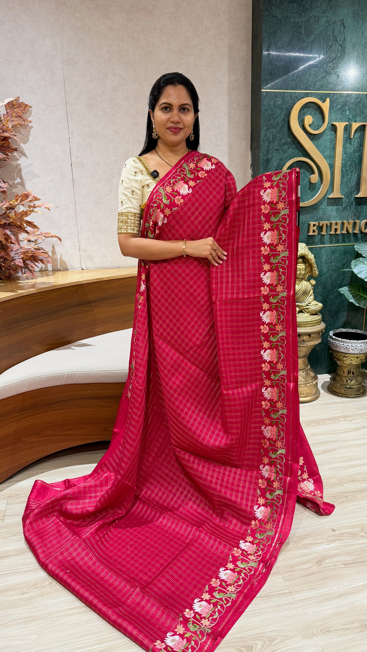 Fancy tussar embroidery