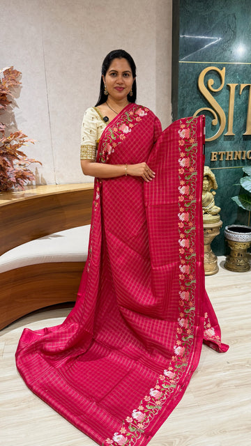 Fancy tussar embroidery