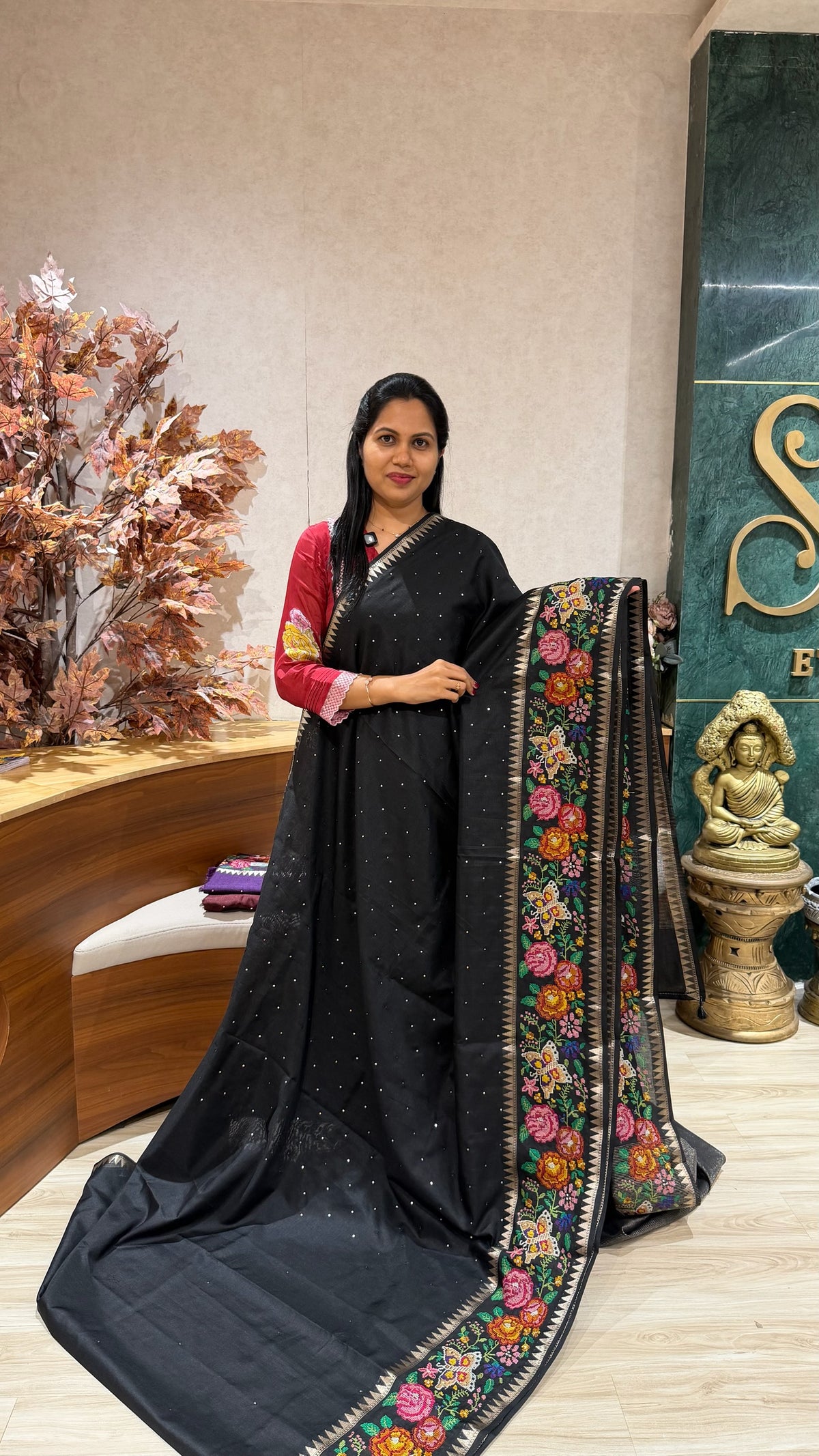 Tussar embroidery
