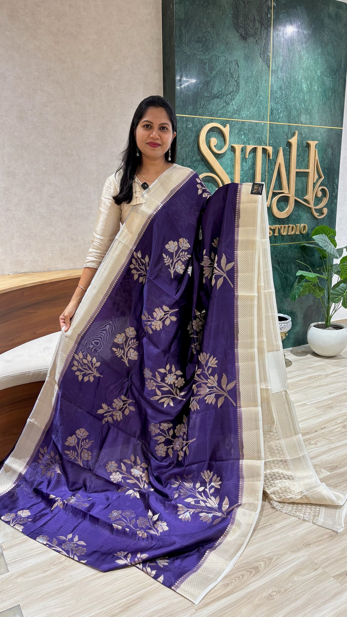 Pure chanderi purple