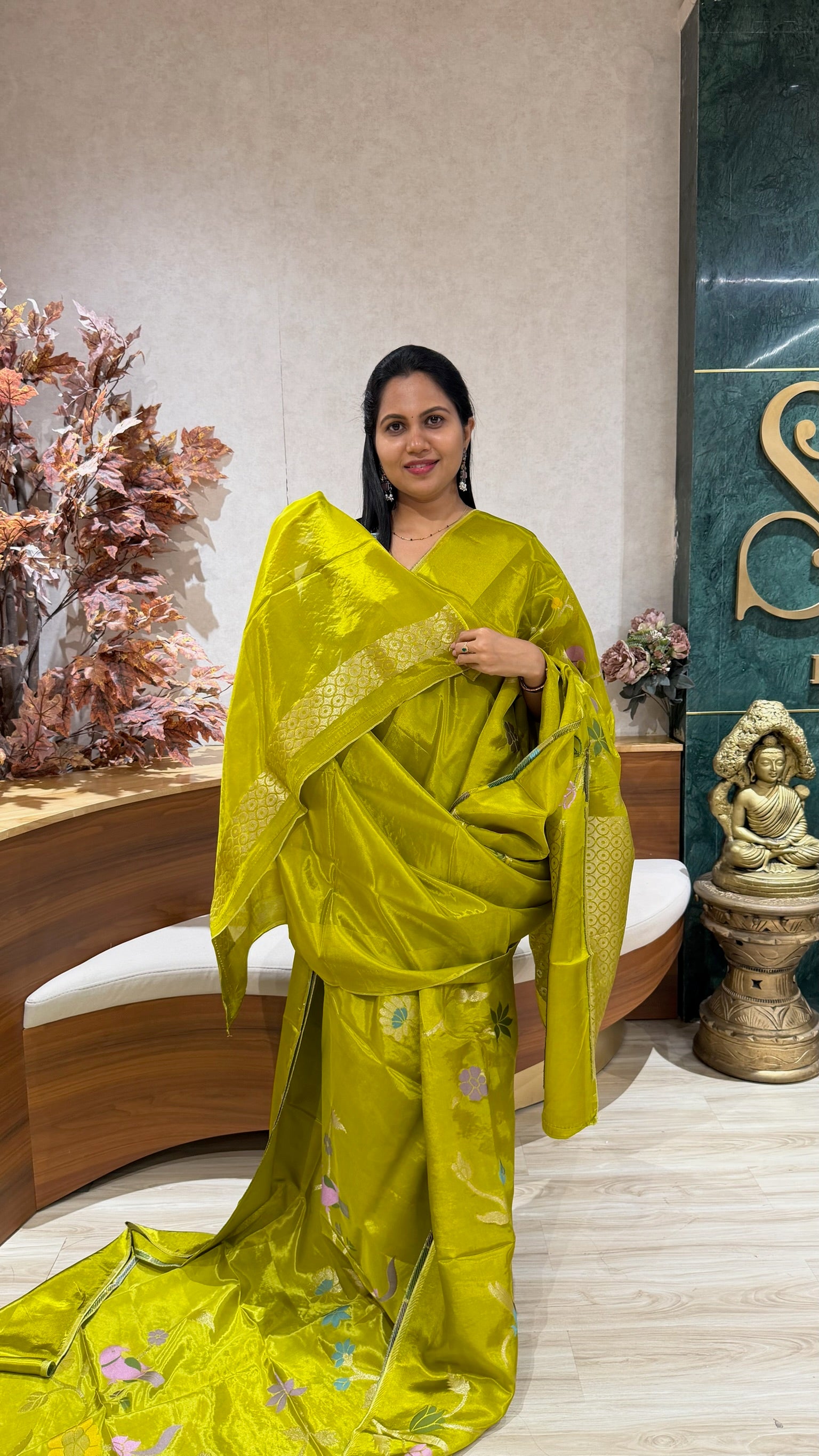 Ho crepe mehndi green