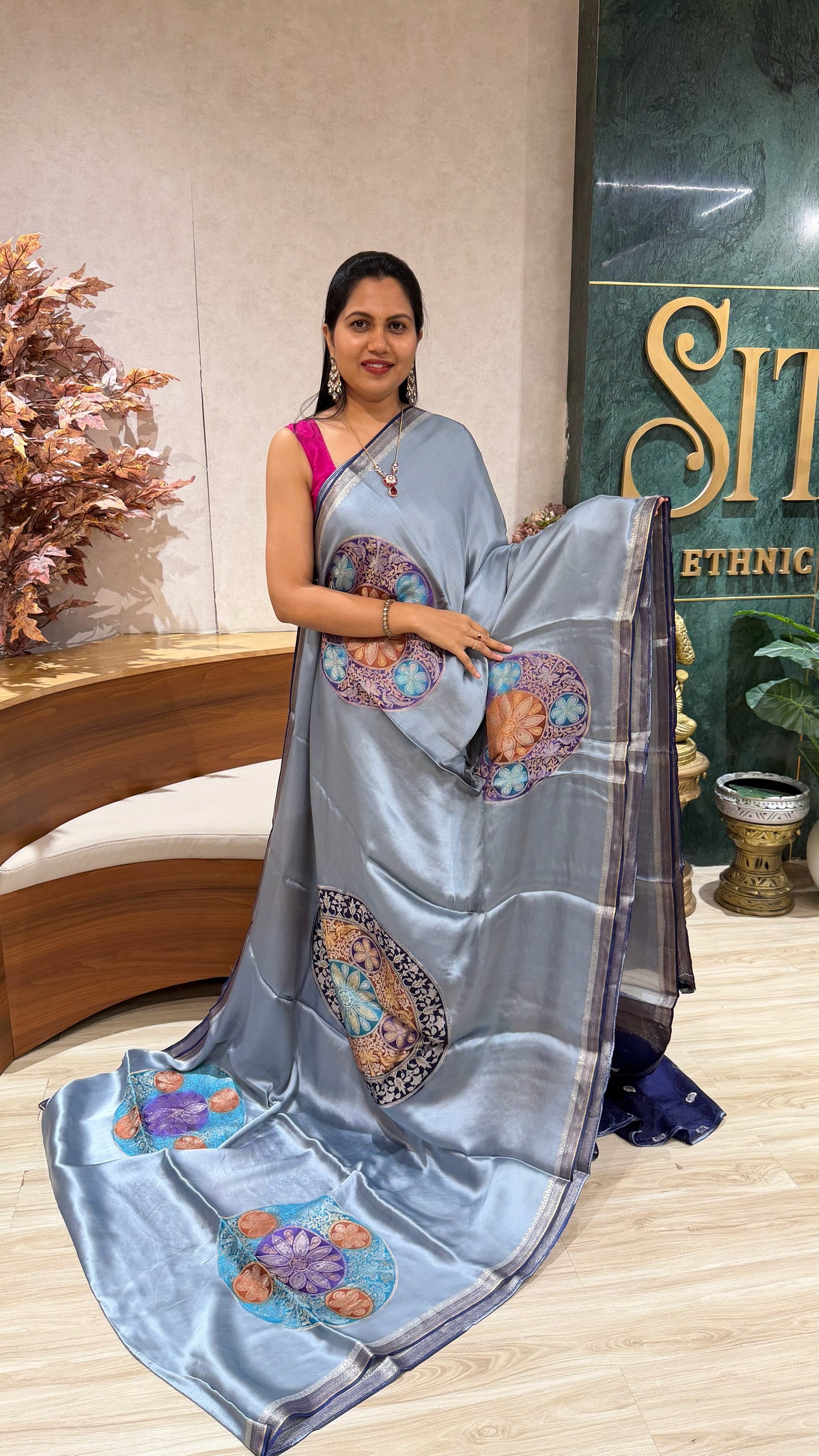 Mashru crepe designer