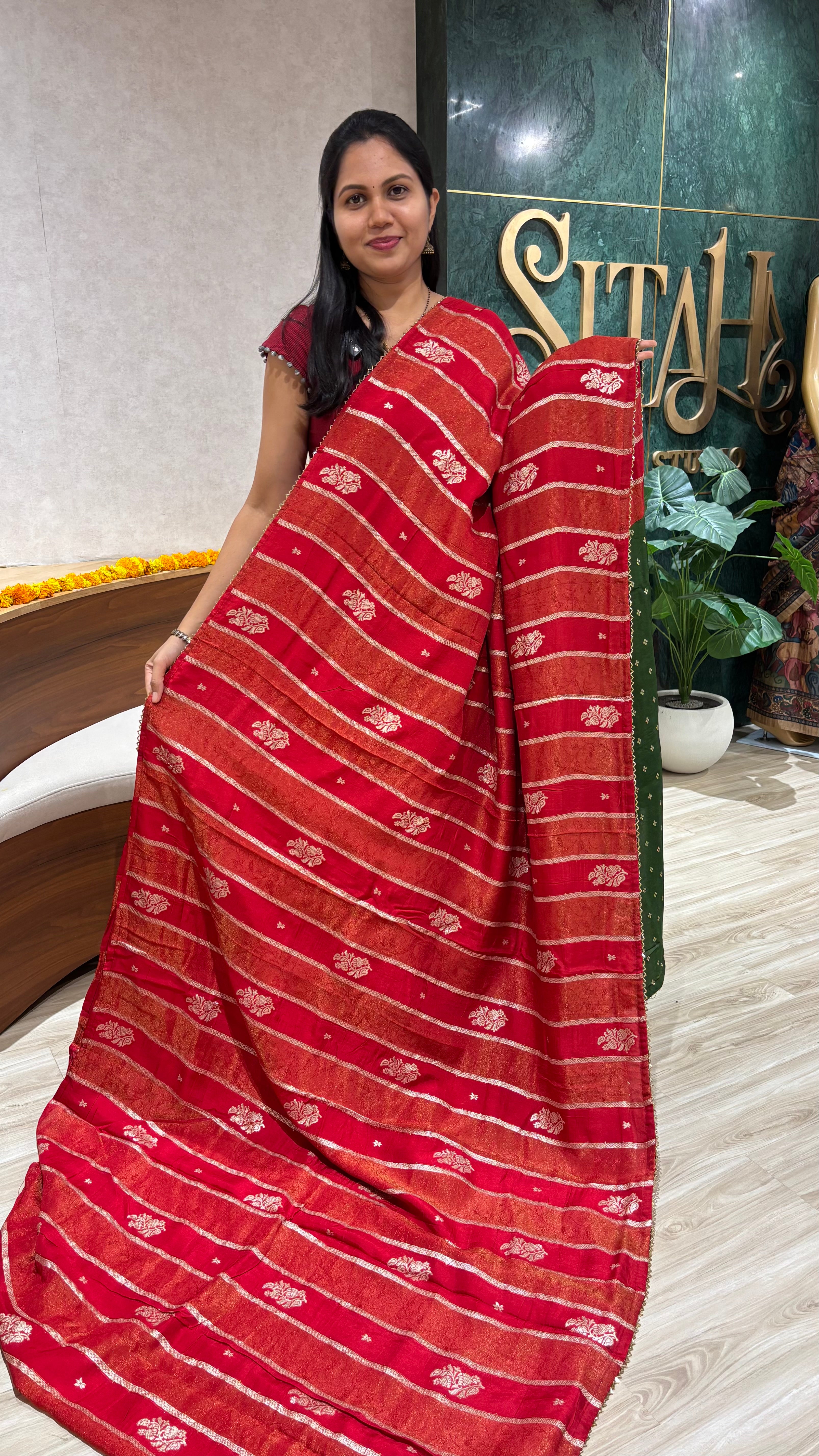 Pure tissue georgette lace border