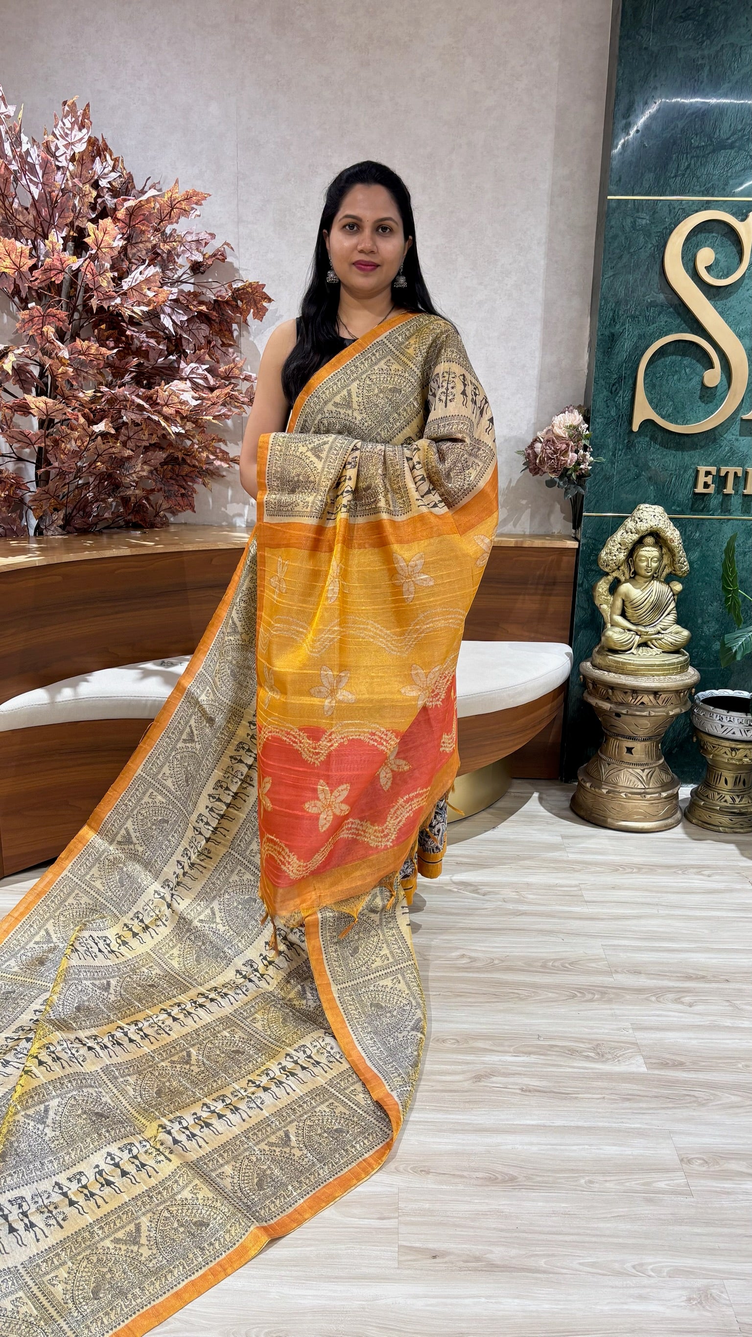 Madhubani art silk