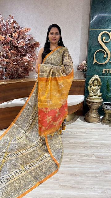 Madhubani art silk