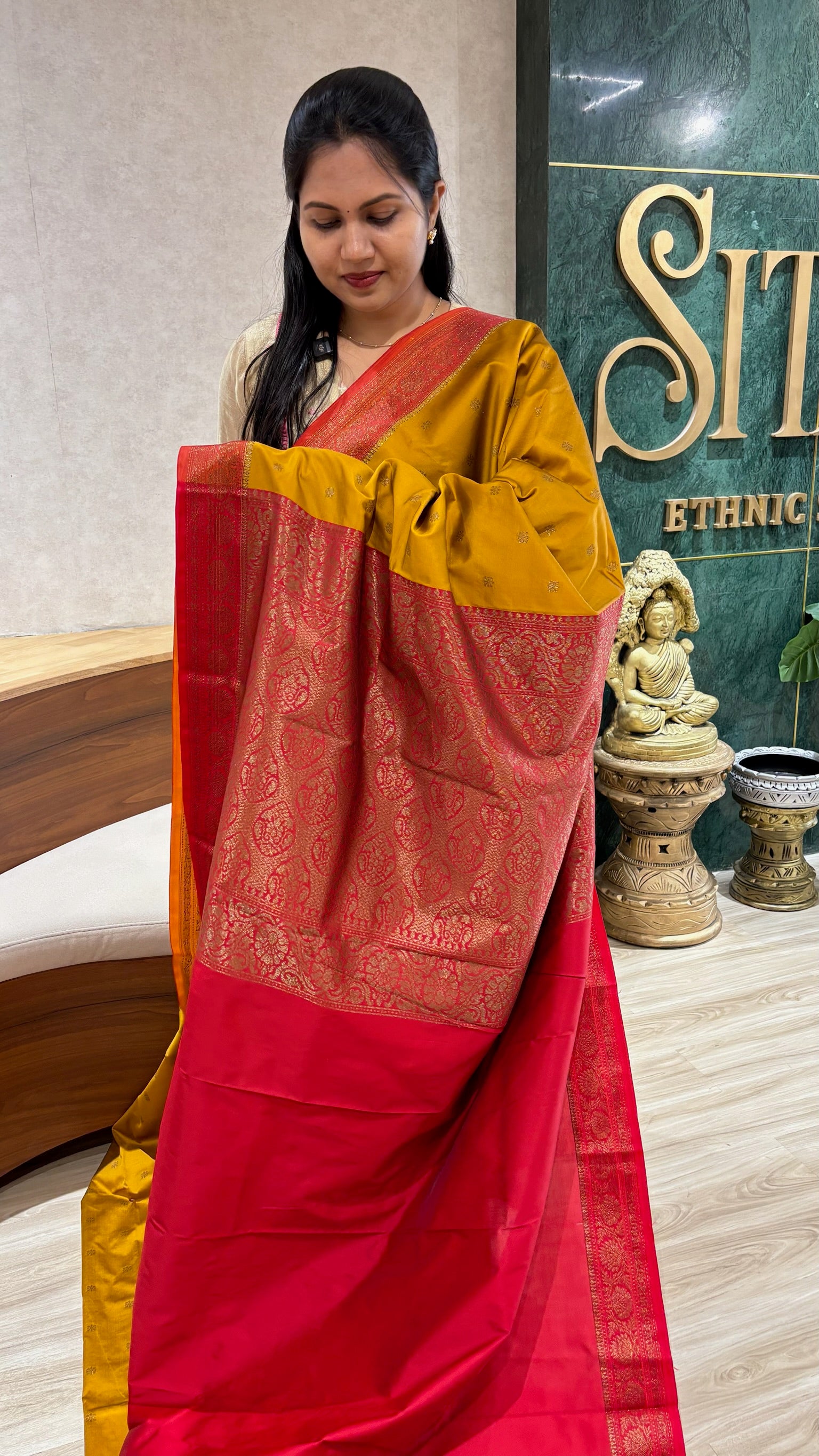 Fancy banaras golden musturd