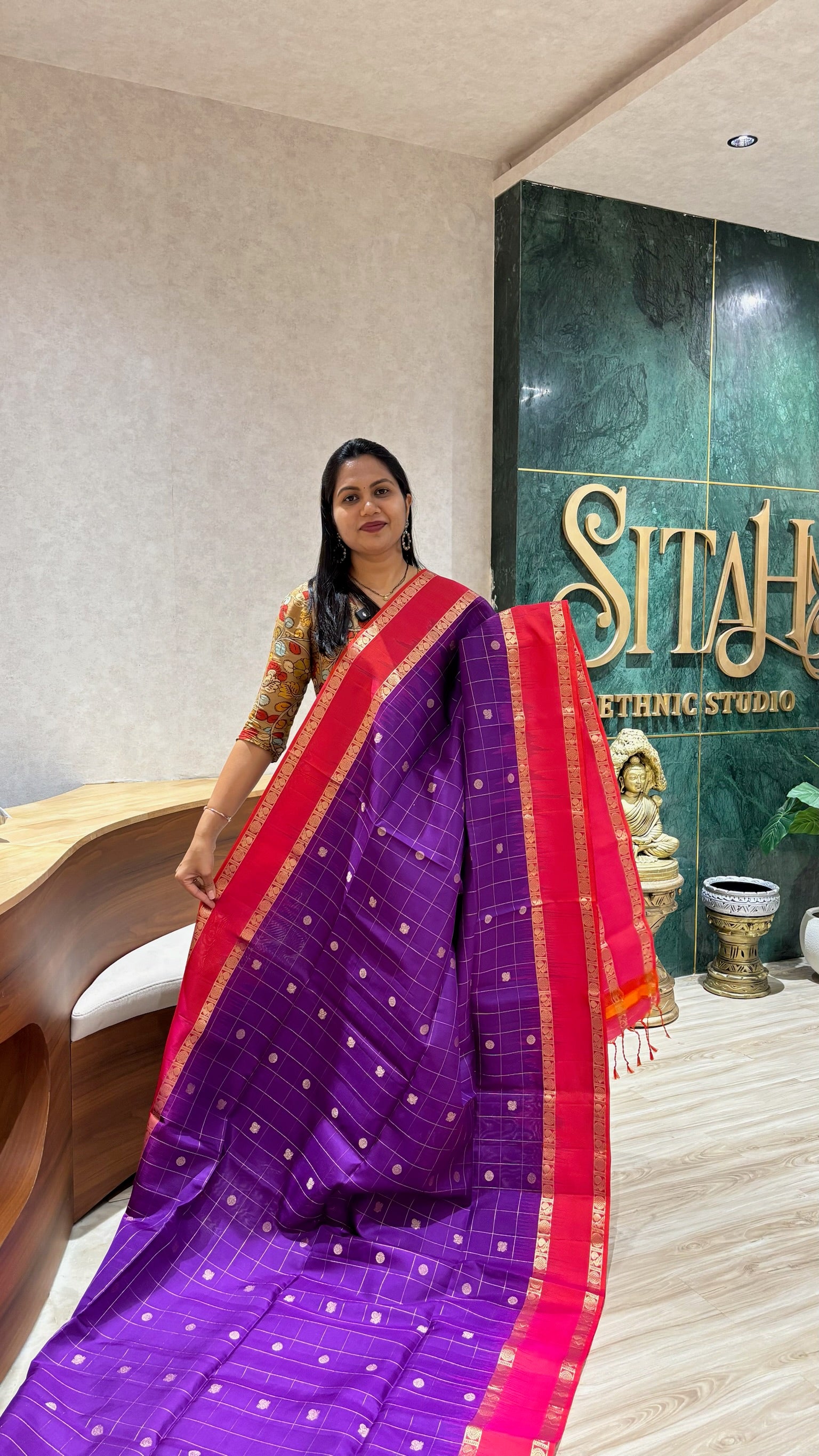 Handloom kanchi purple