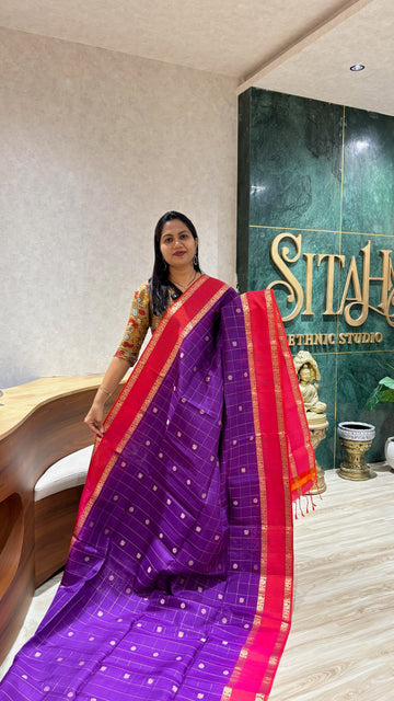 Handloom kanchi purple