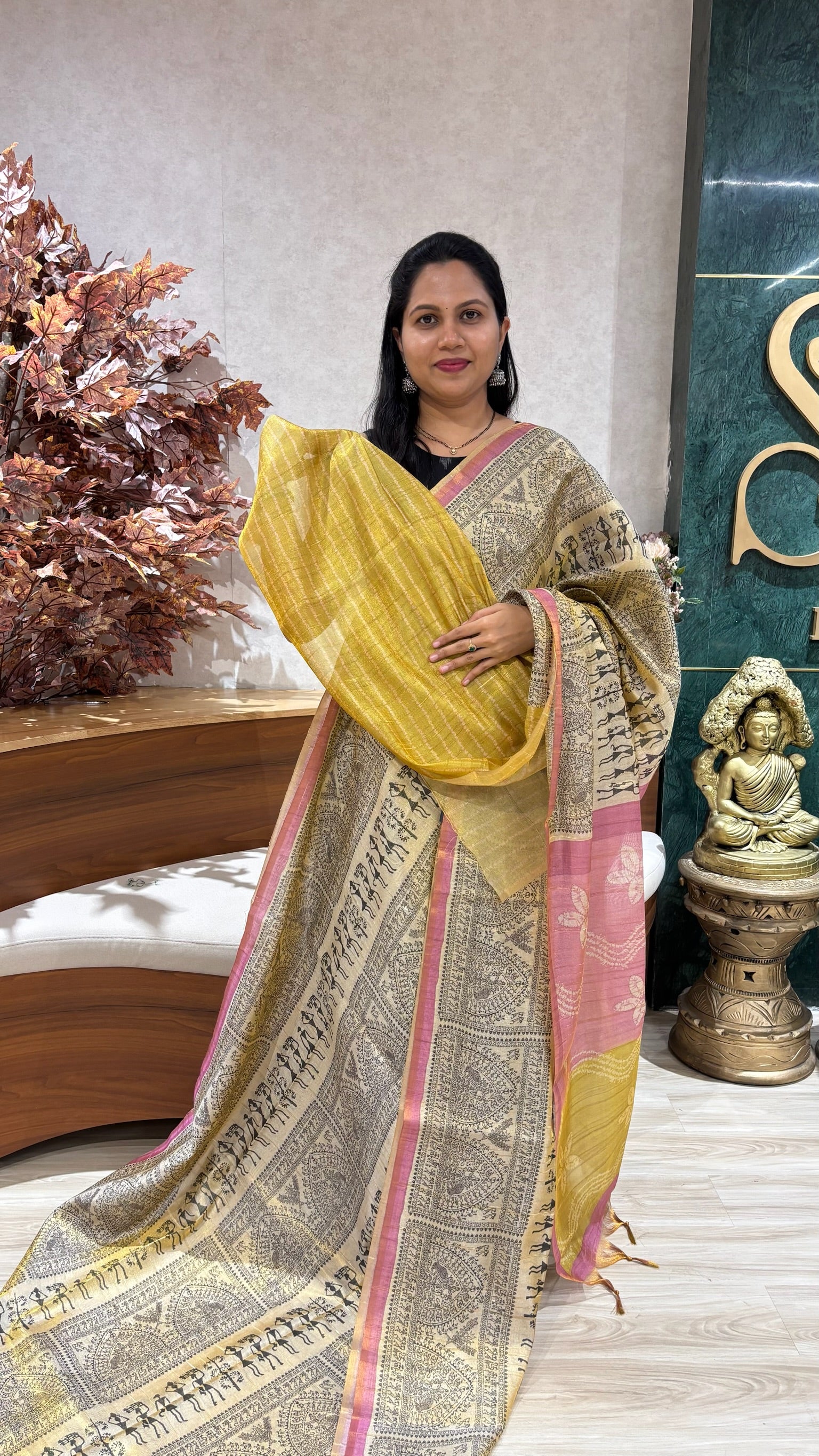 Madhubani art silk