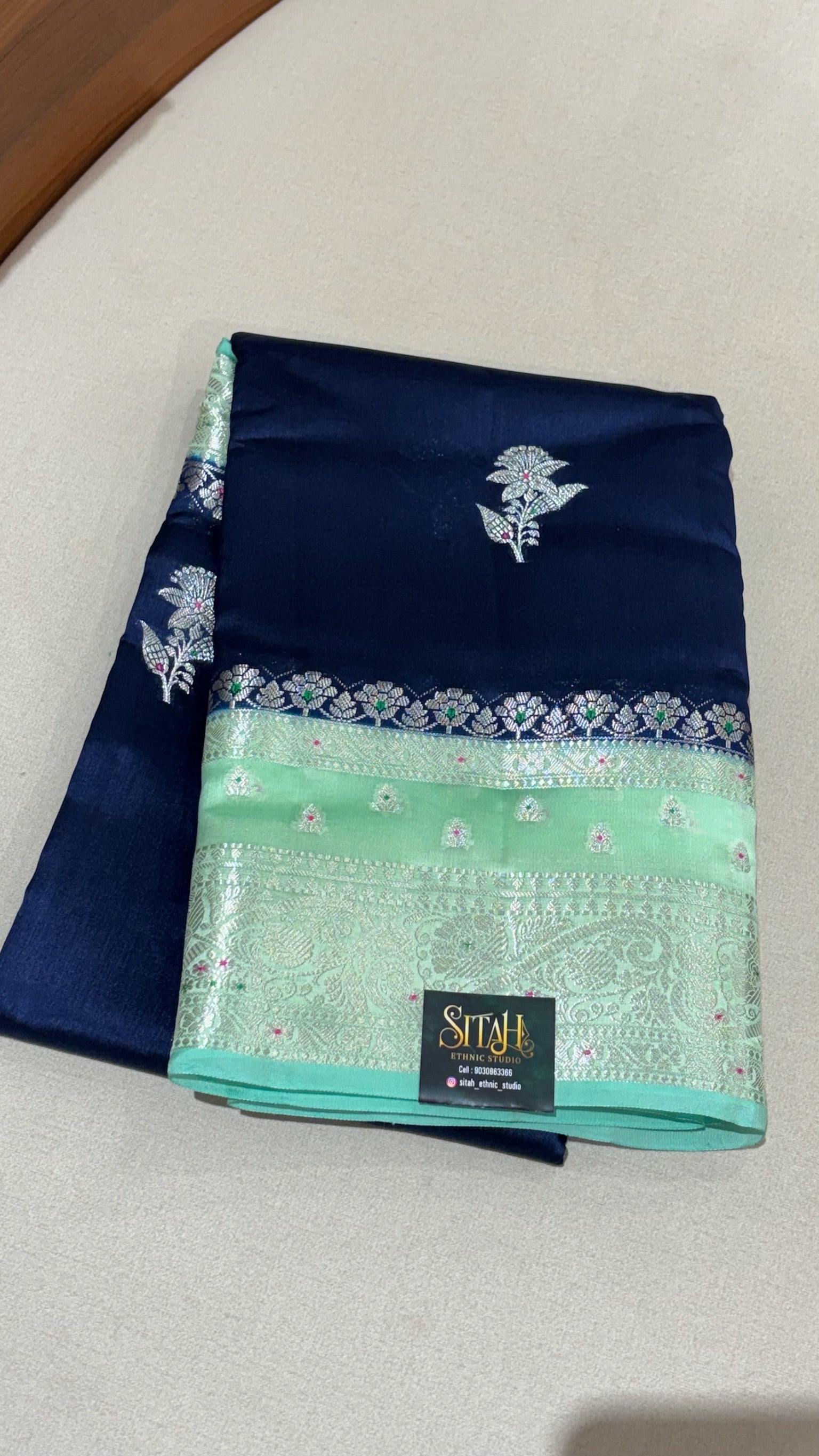 Fancy mango pattu peacock blue