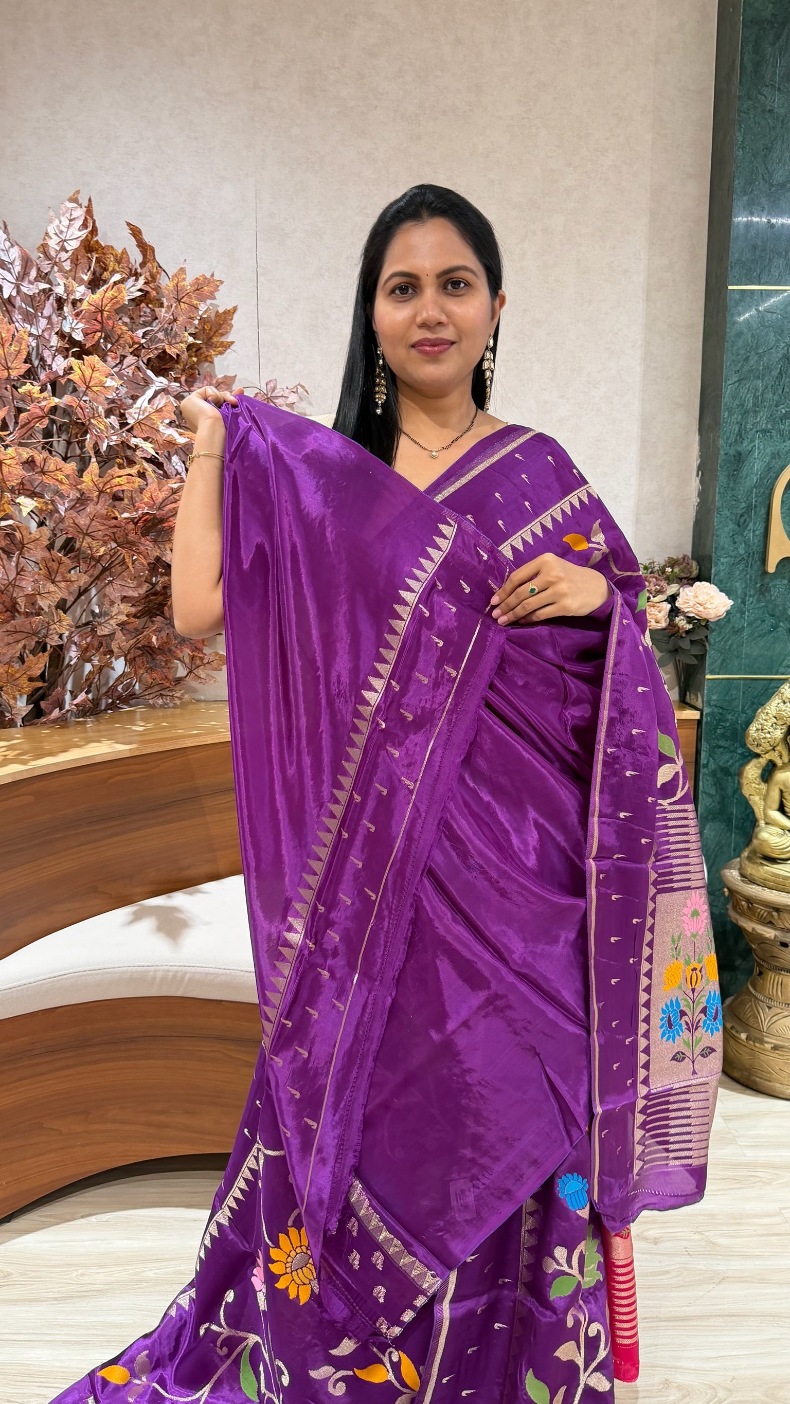 Ho crepe jhamdani weave wine