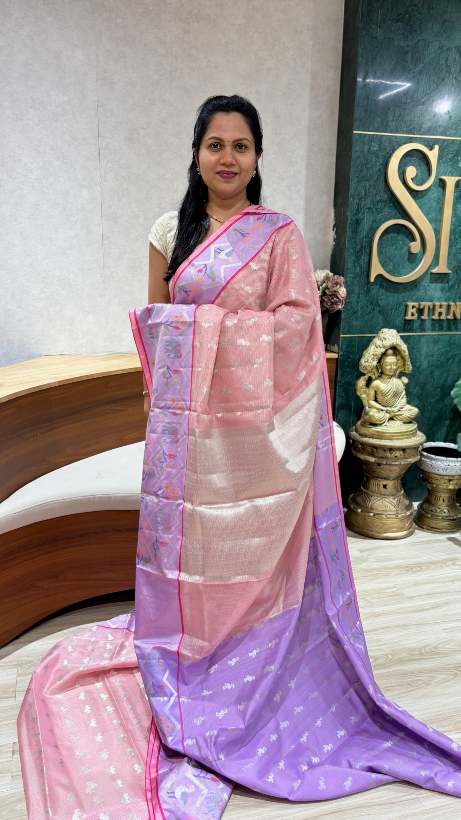 Kota saree peach