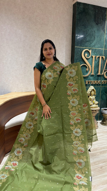 Madhuram linen green