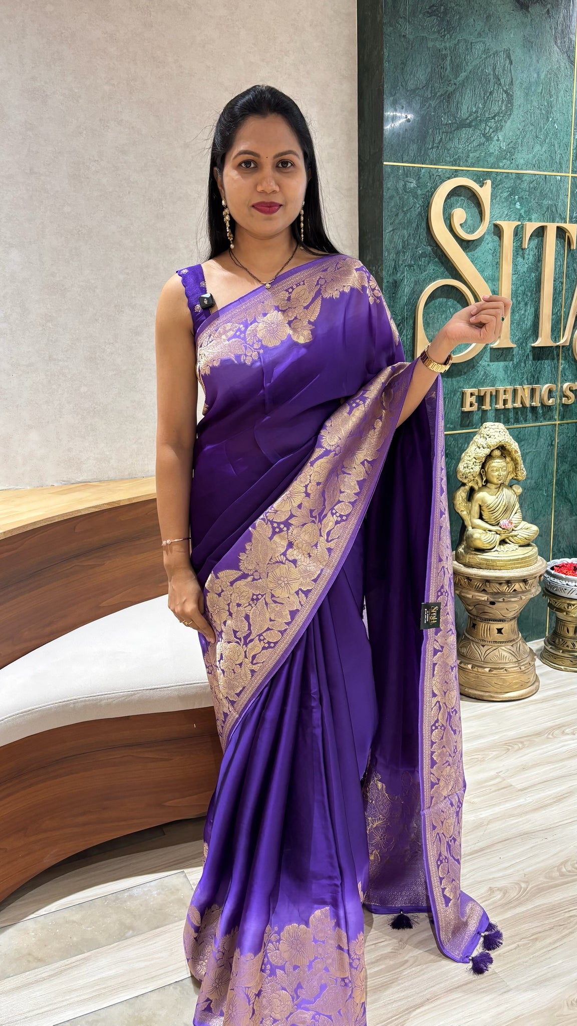 Mashru silk purple