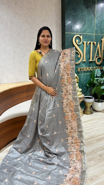 Tussar pitchwai grey