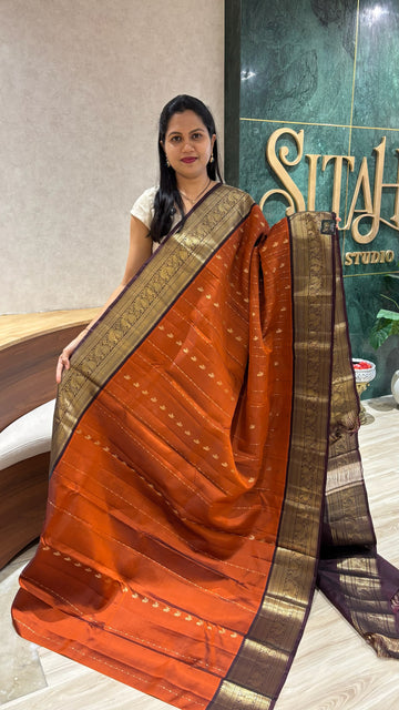 Kanchi pattu rust-brown
