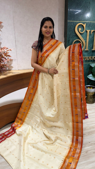 Handloom  Gadwal tissue muniya border