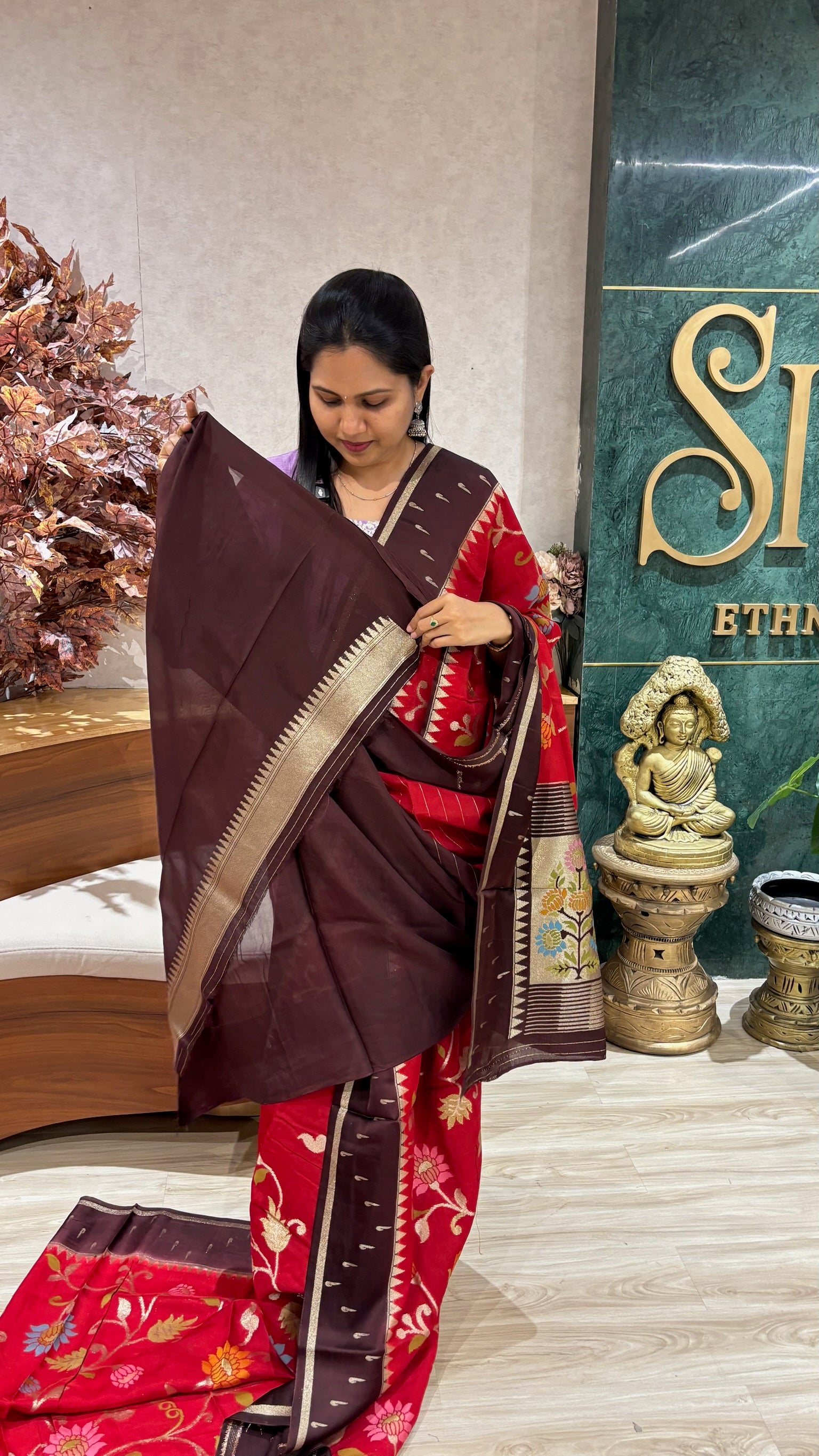 Tussar georgette jhamdani