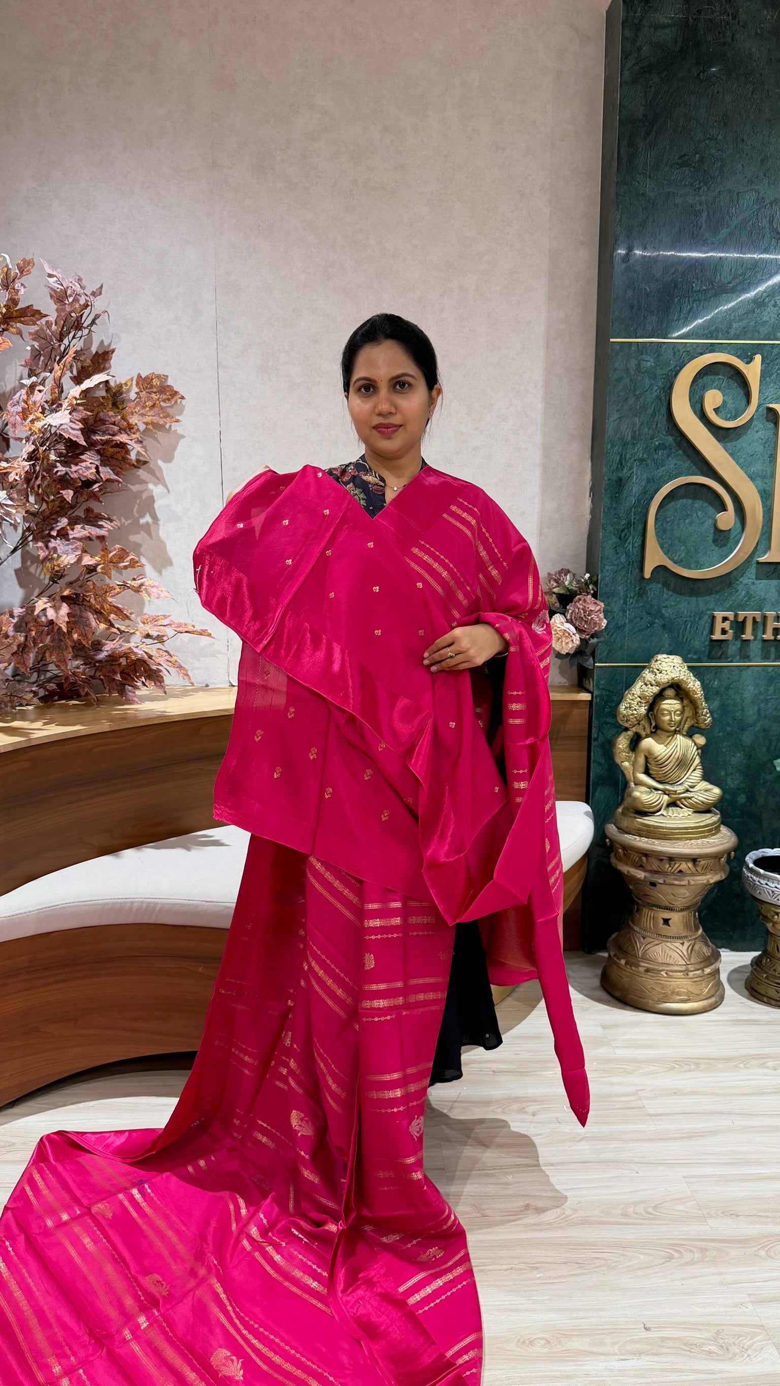 Fancy tussar rani pink