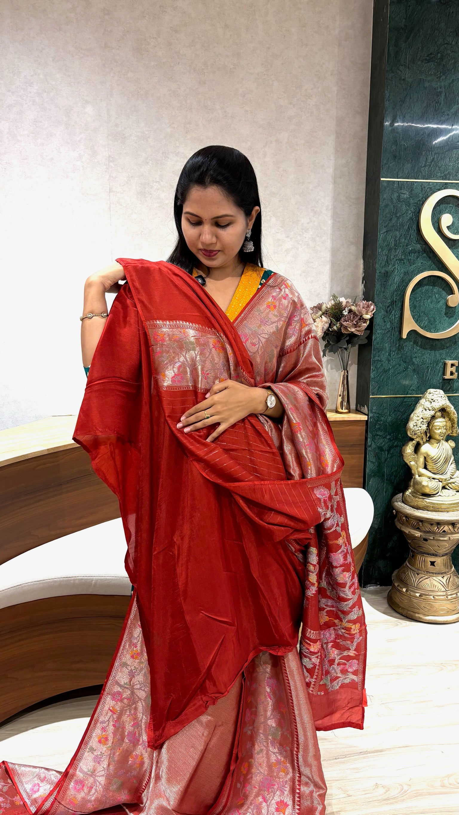 Tissue banaras floral paithani