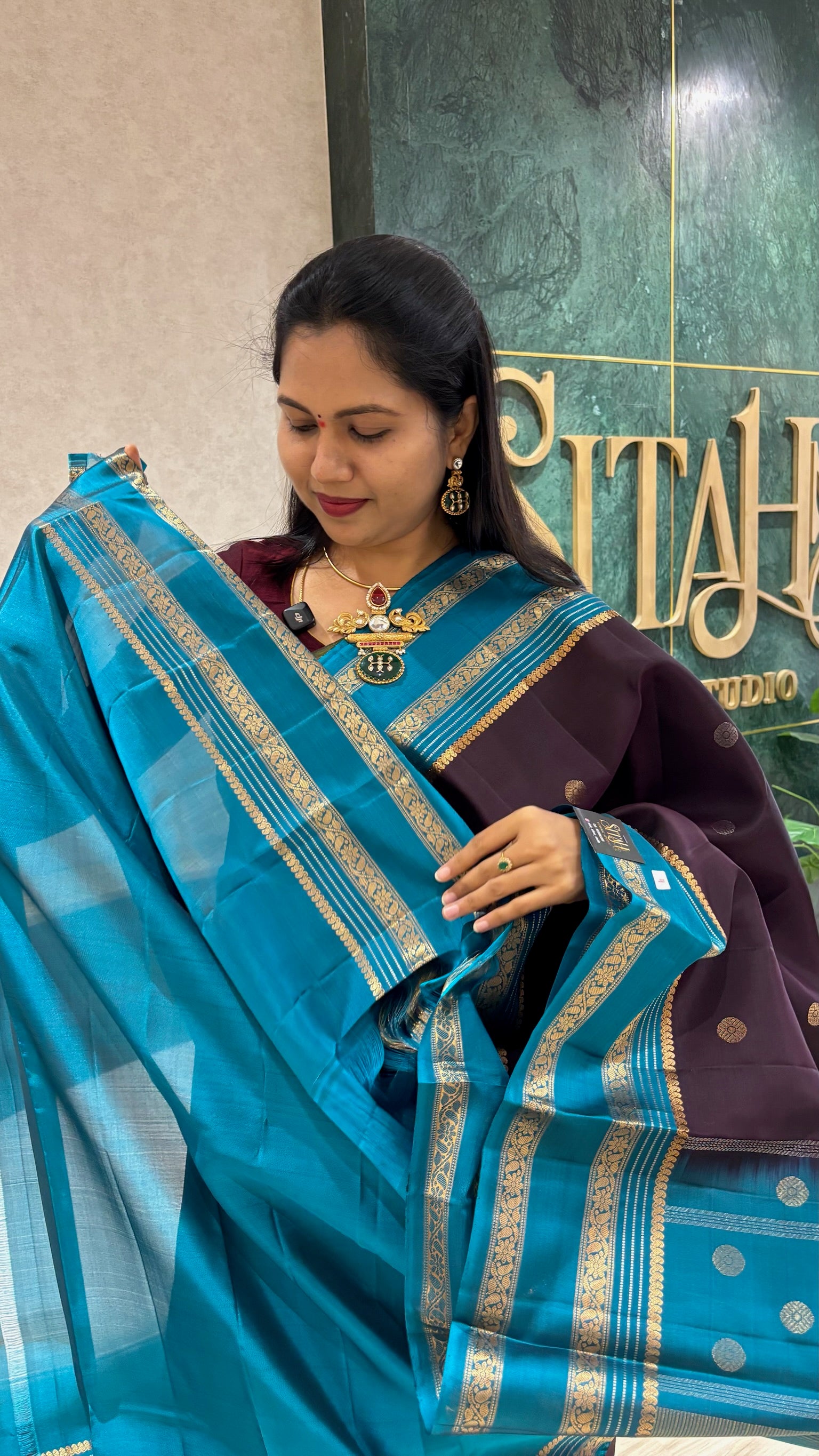 Handloom kanchi wine+ purple mix