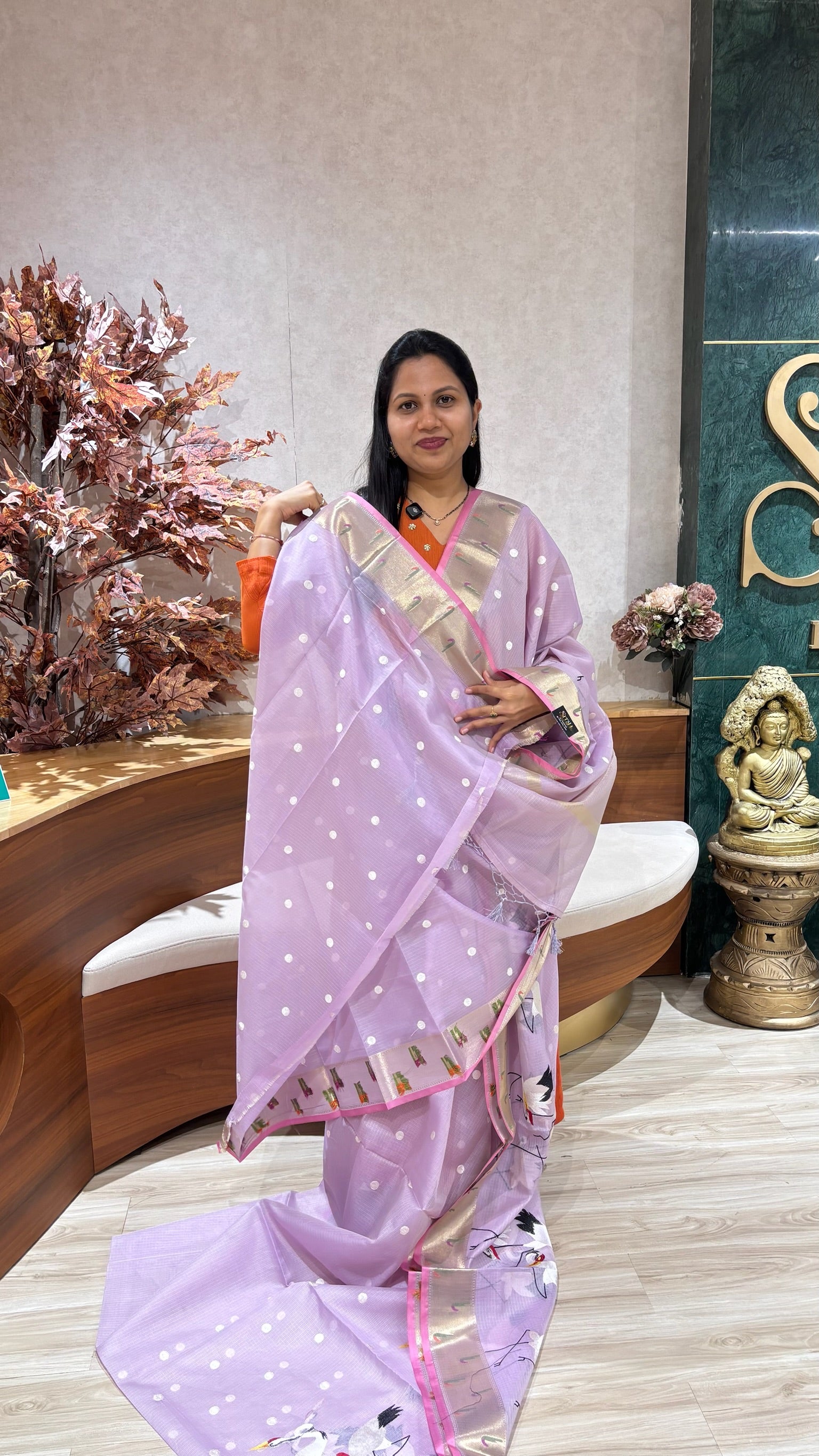 Silk kota embroidery