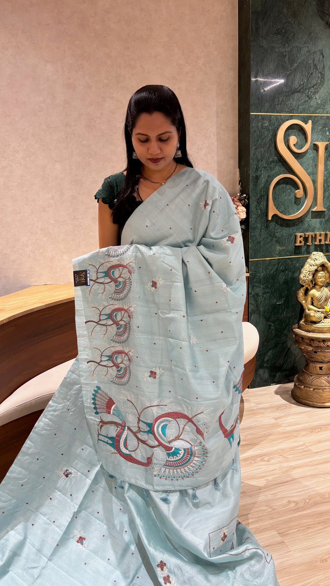 Tussar embroidery
