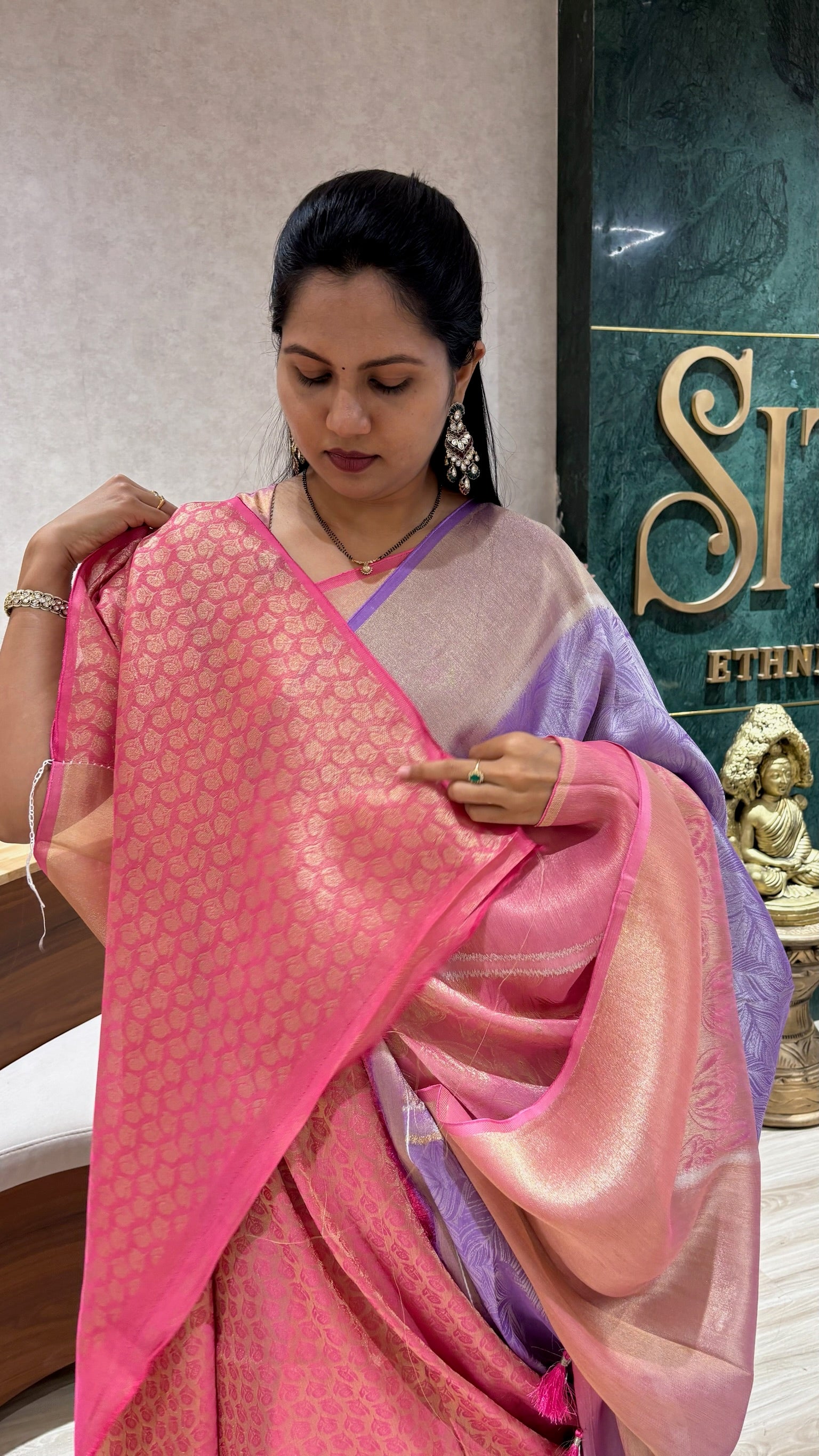 Tissue georgette tulip design