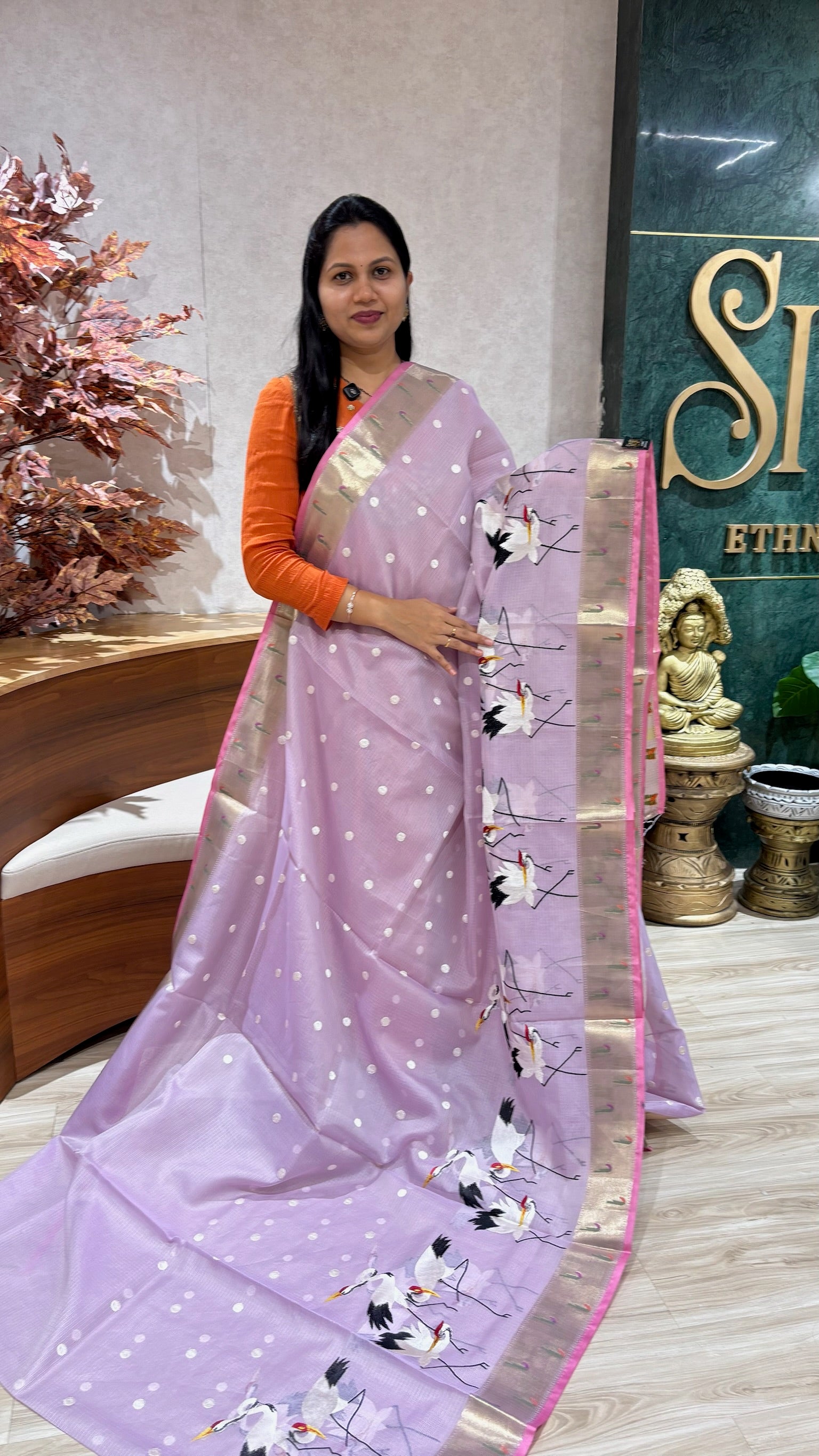 Silk kota embroidery