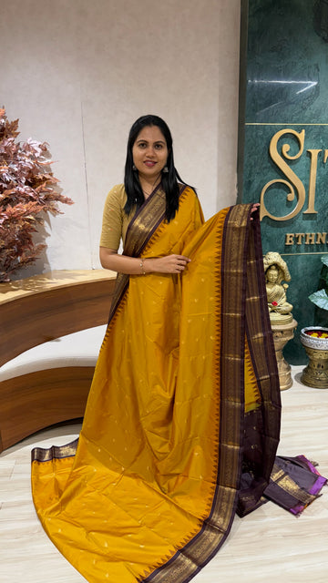Semi Gadwal mustard yellow light