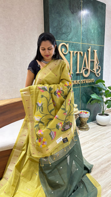 Munga cotton mehndi green