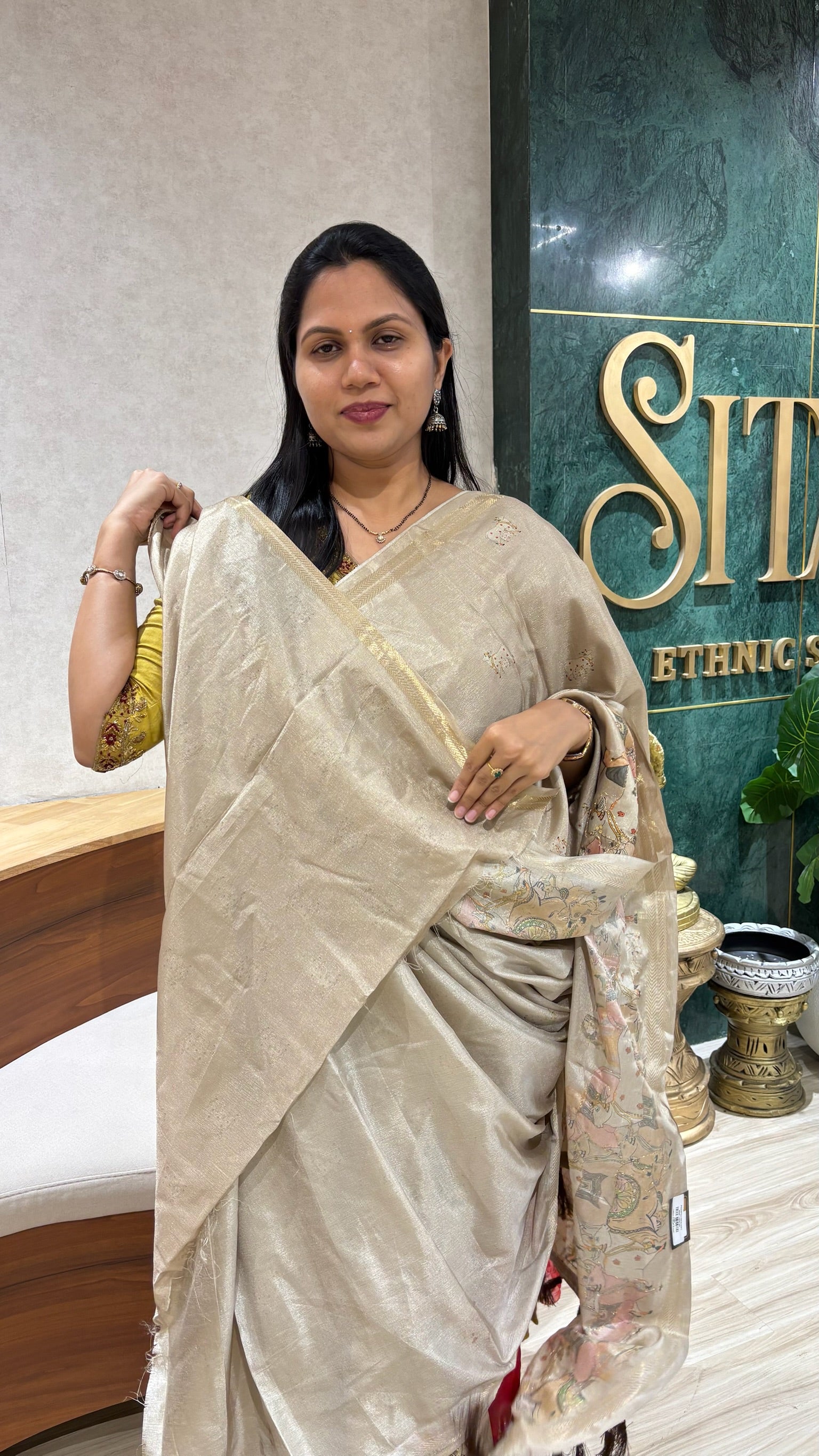 Tussar pitchwai beige