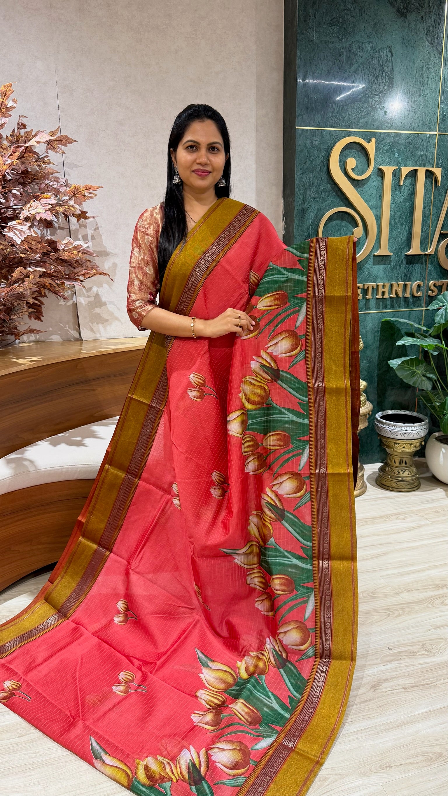 Digital print sarees