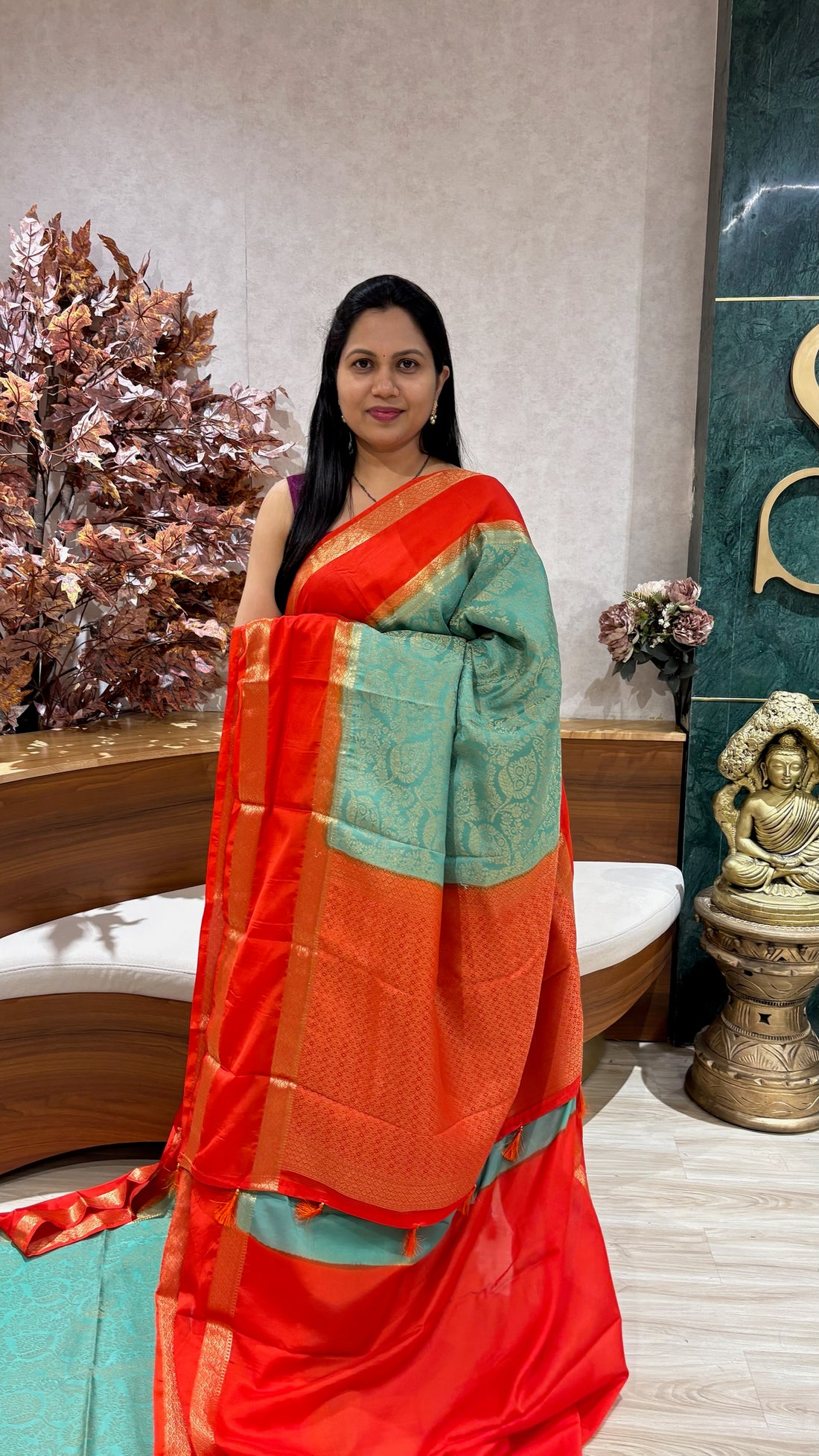 Brocade crepe silk