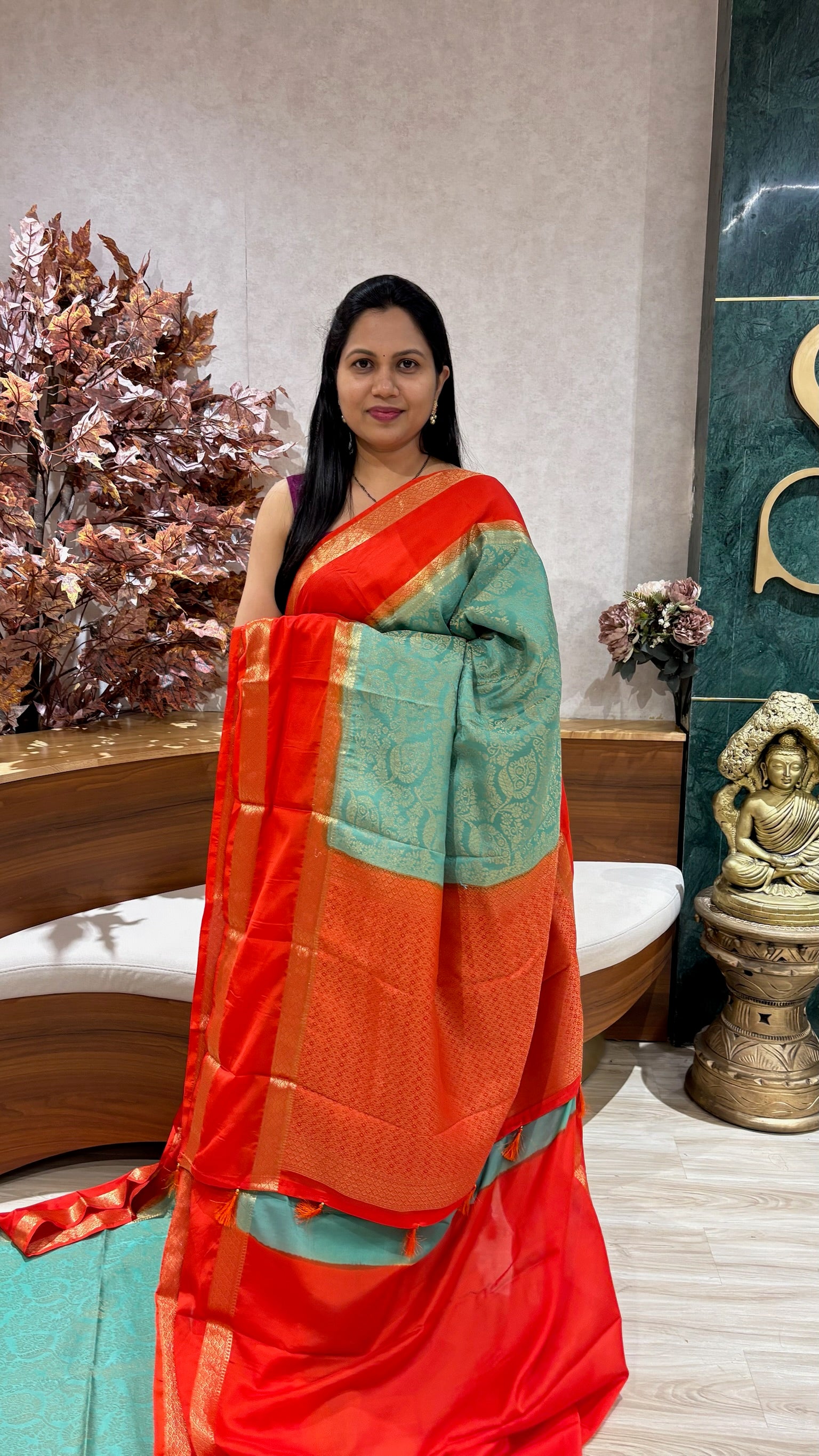 Brocade crepe silk