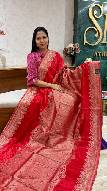Ho crepe silk red
