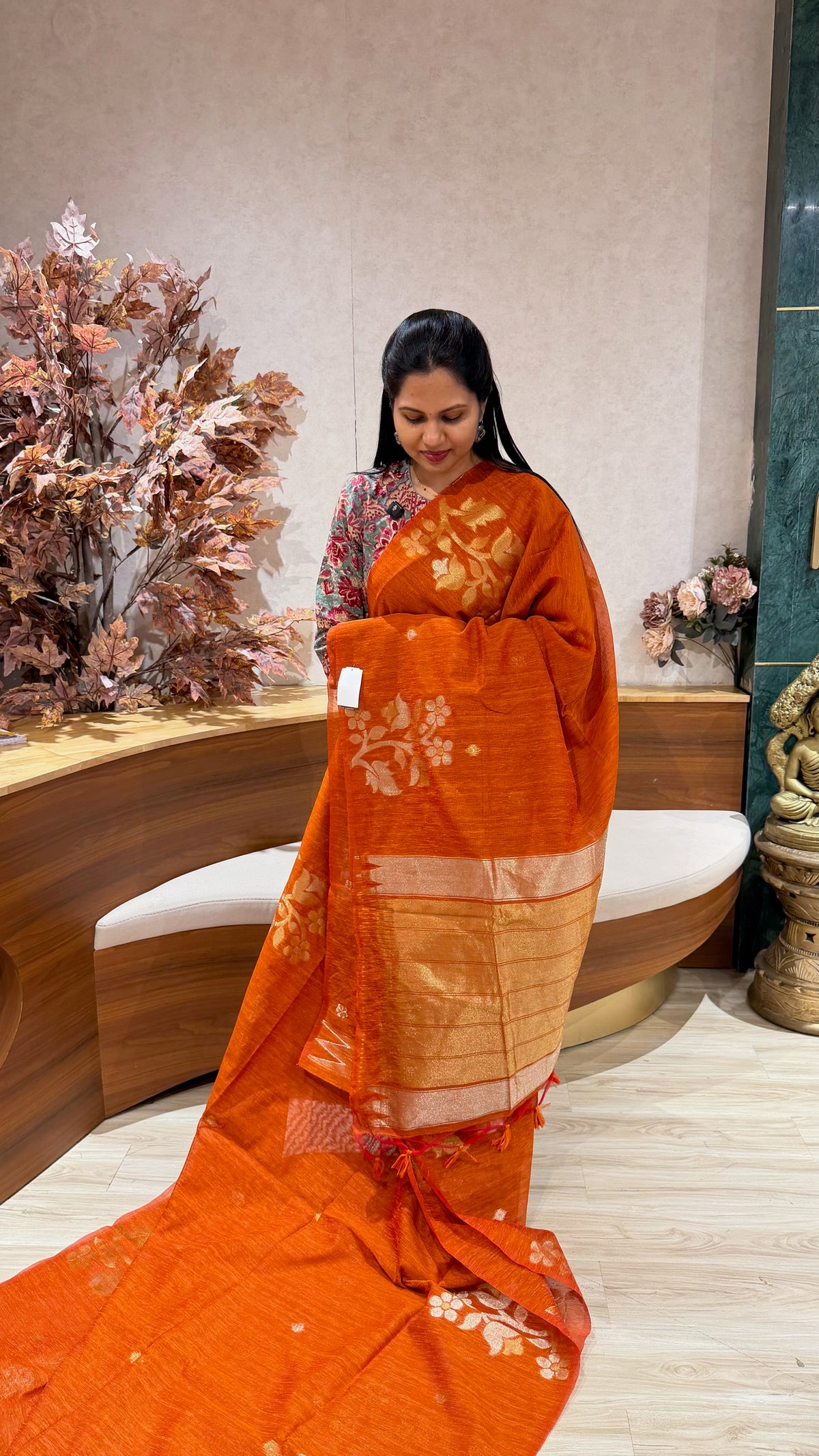 Linen saree
